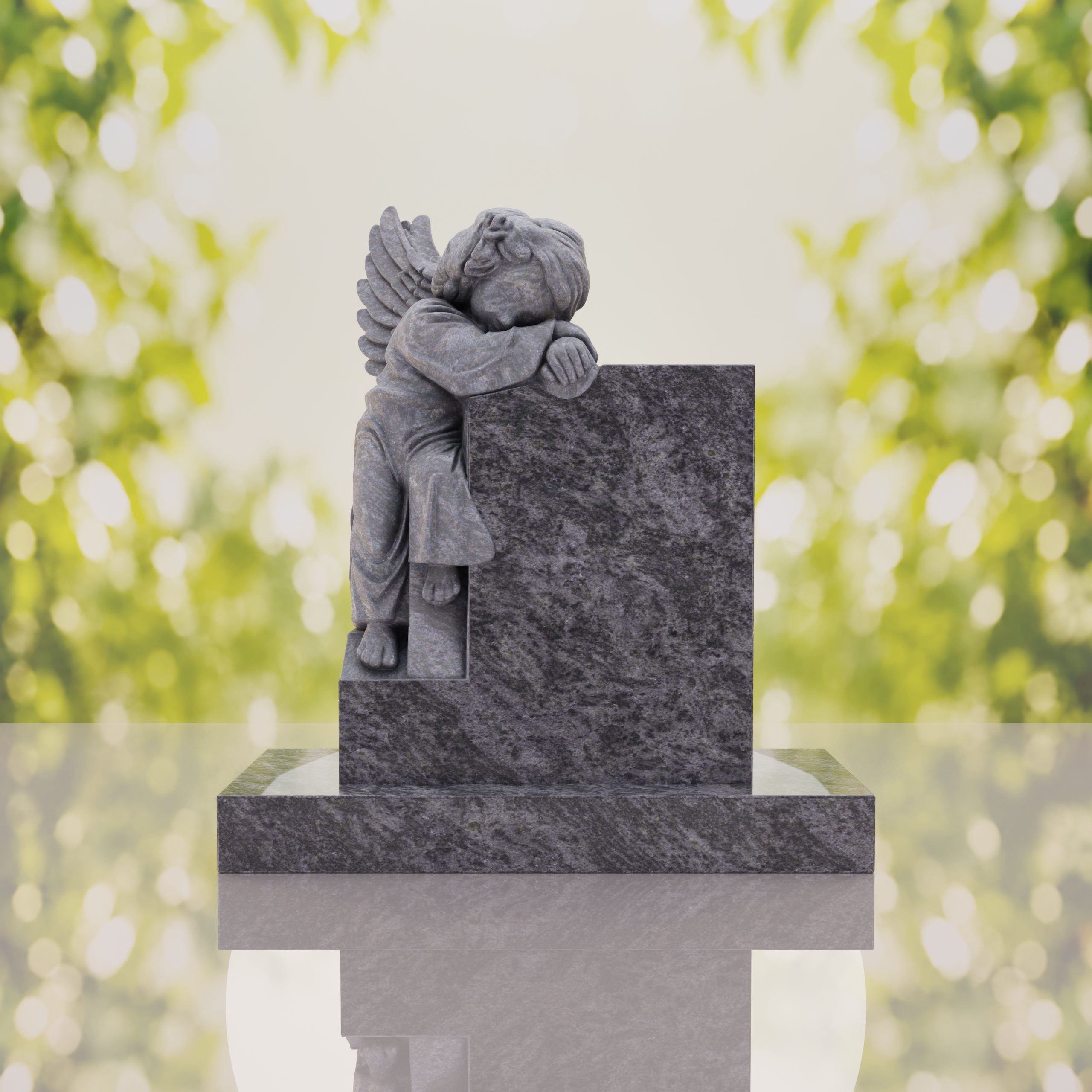 Sleeping Angel Upright Headstone thumbnail 3
