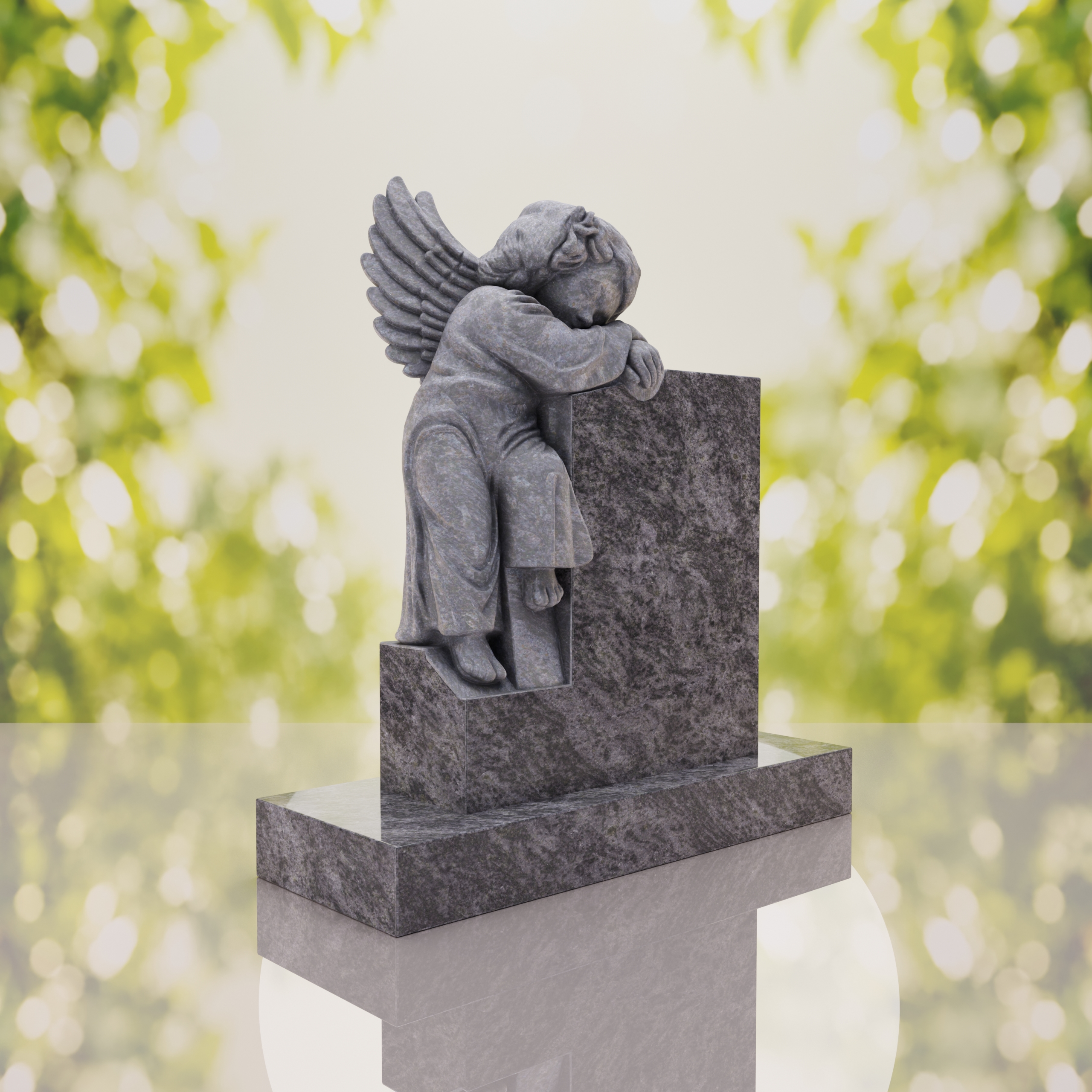 Sleeping Angel Upright Headstone thumbnail 2