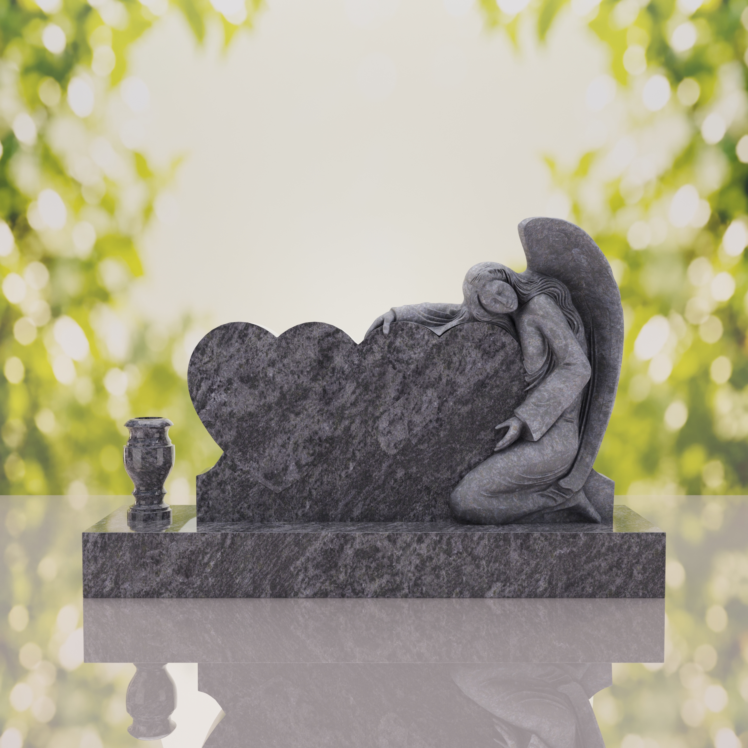 Angel Companion Heart Headstone thumbnail 3
