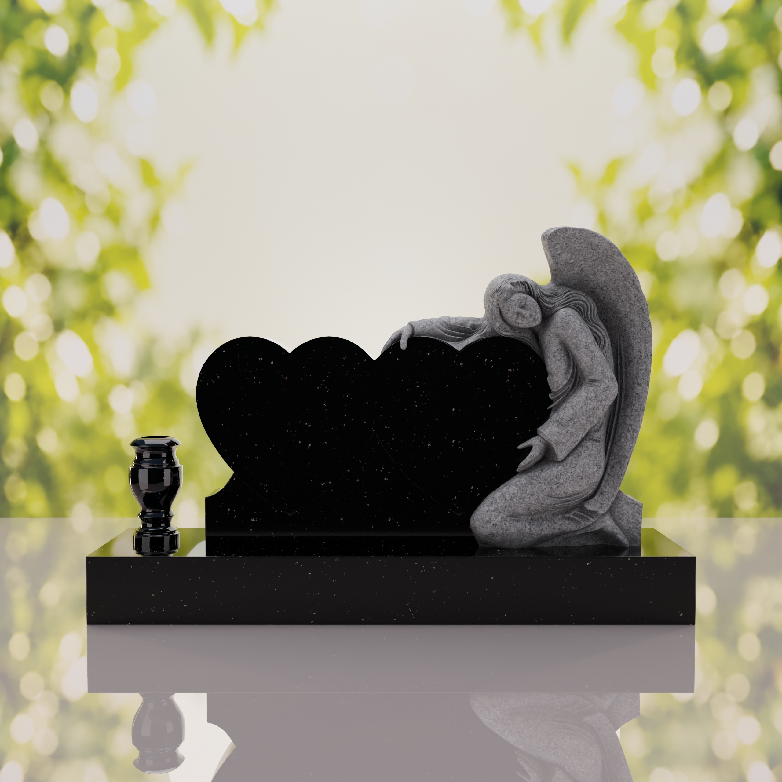 Angel Companion Heart Headstone thumbnail 5