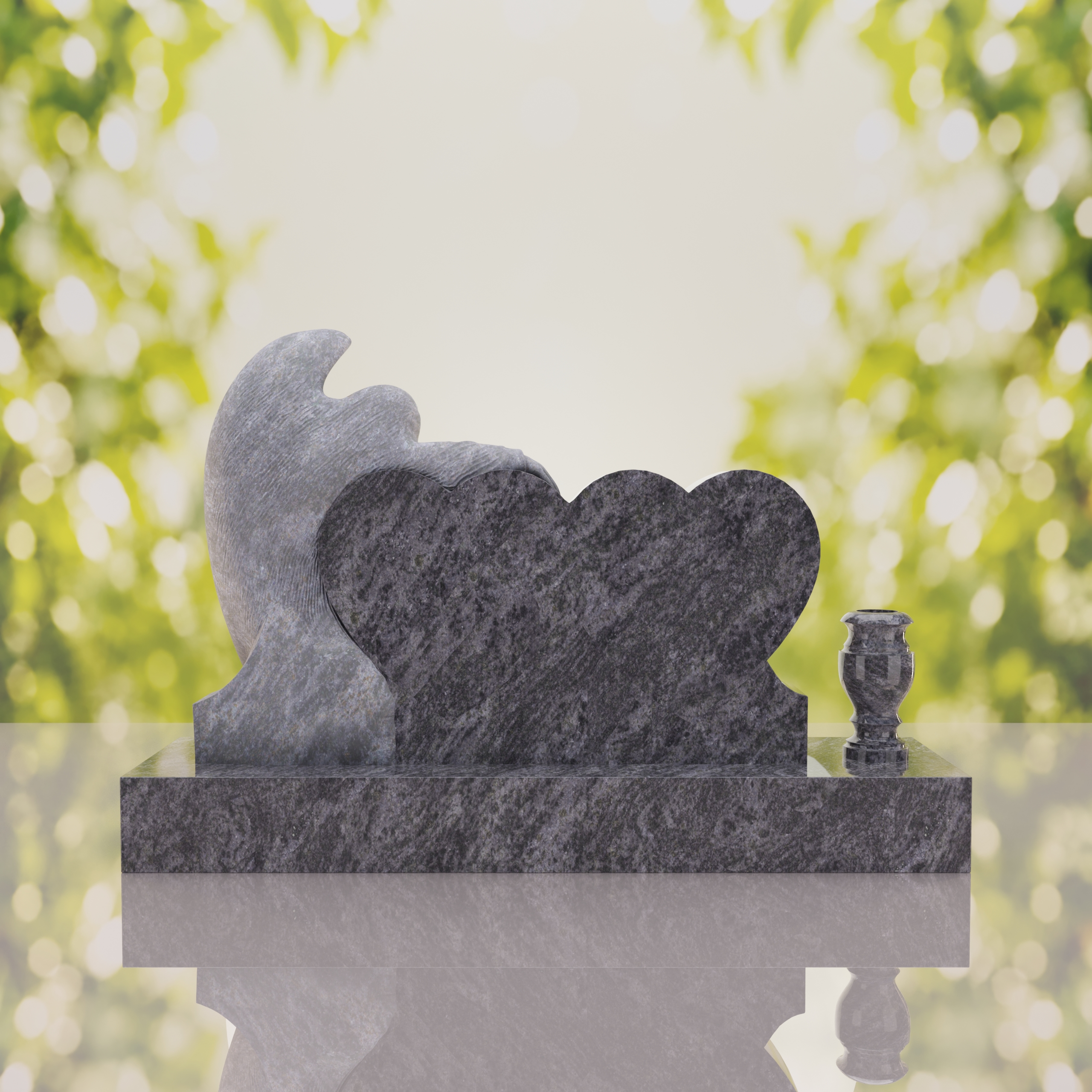 Angel Companion Heart Headstone thumbnail 4