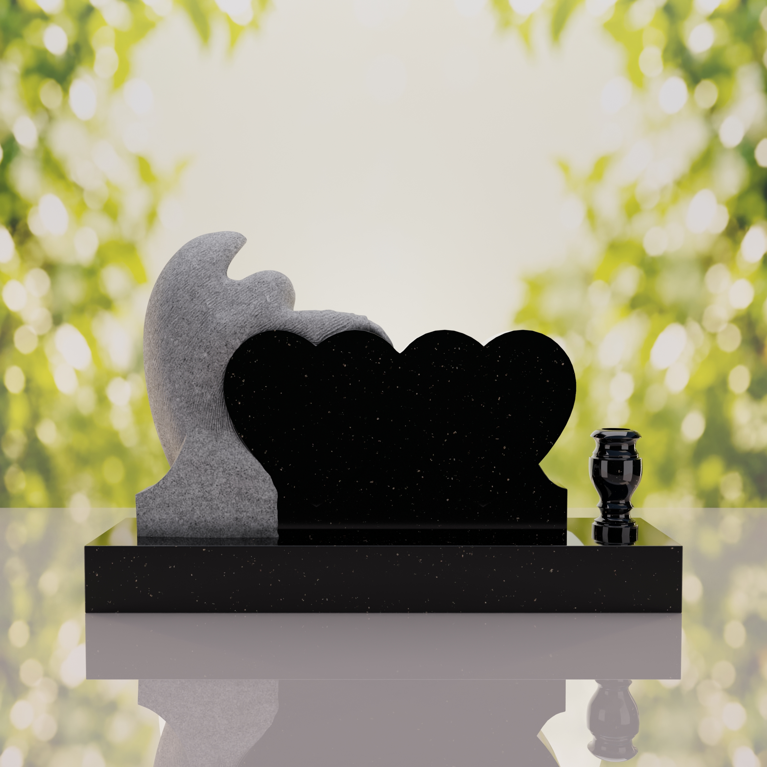 Angel Companion Heart Headstone thumbnail 6