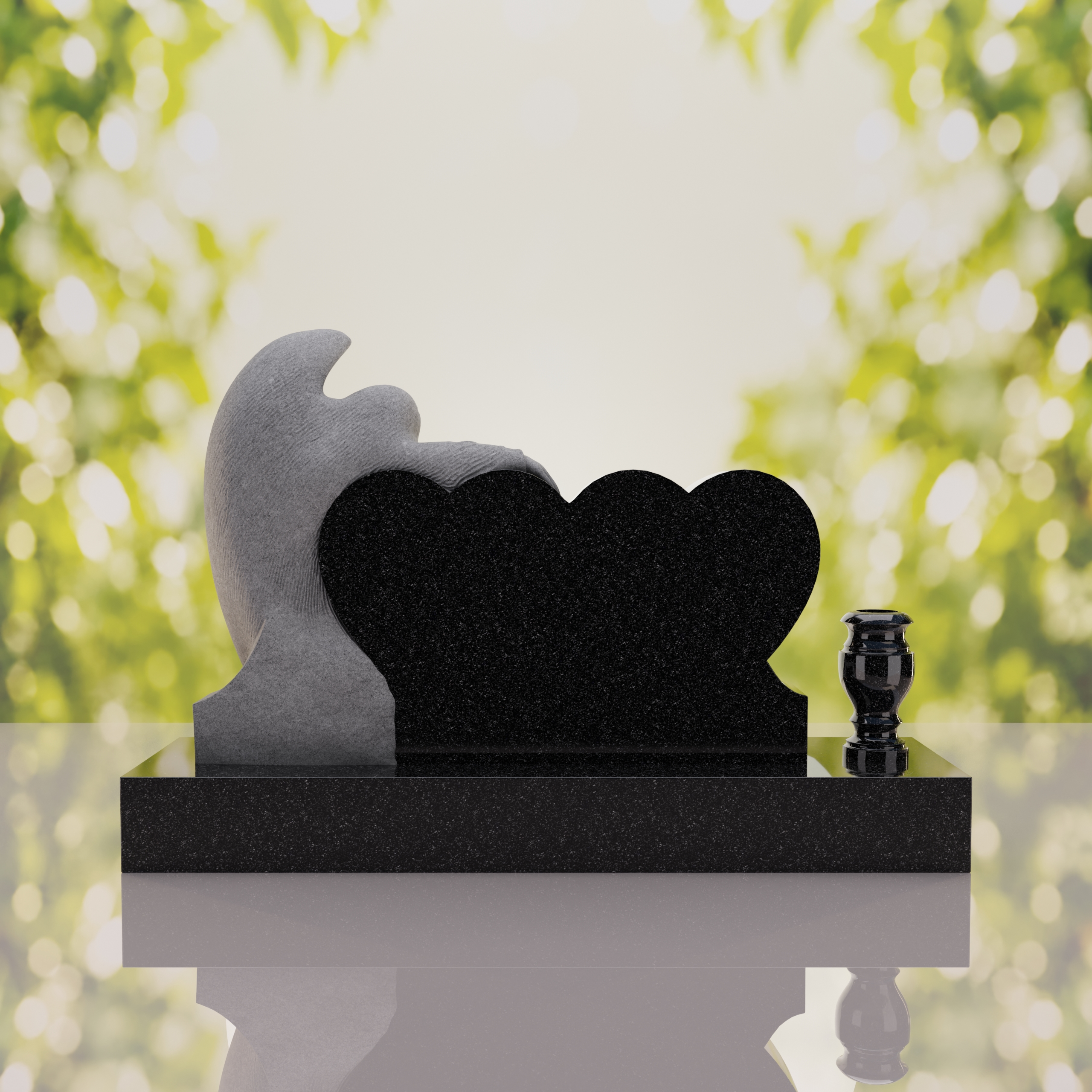 Angel Companion Heart Headstone thumbnail 12
