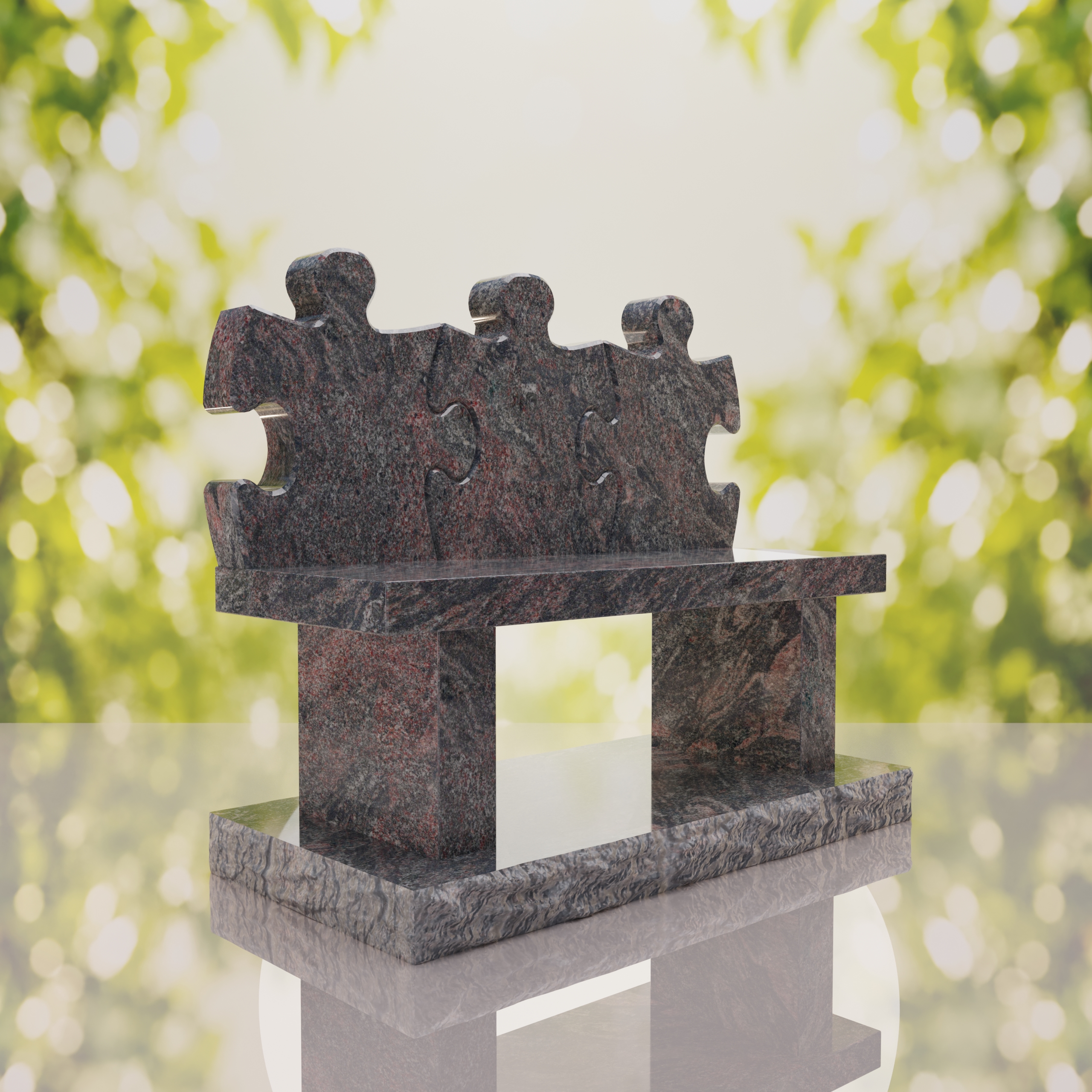 Puzzle Bench Headstone thumbnail 4