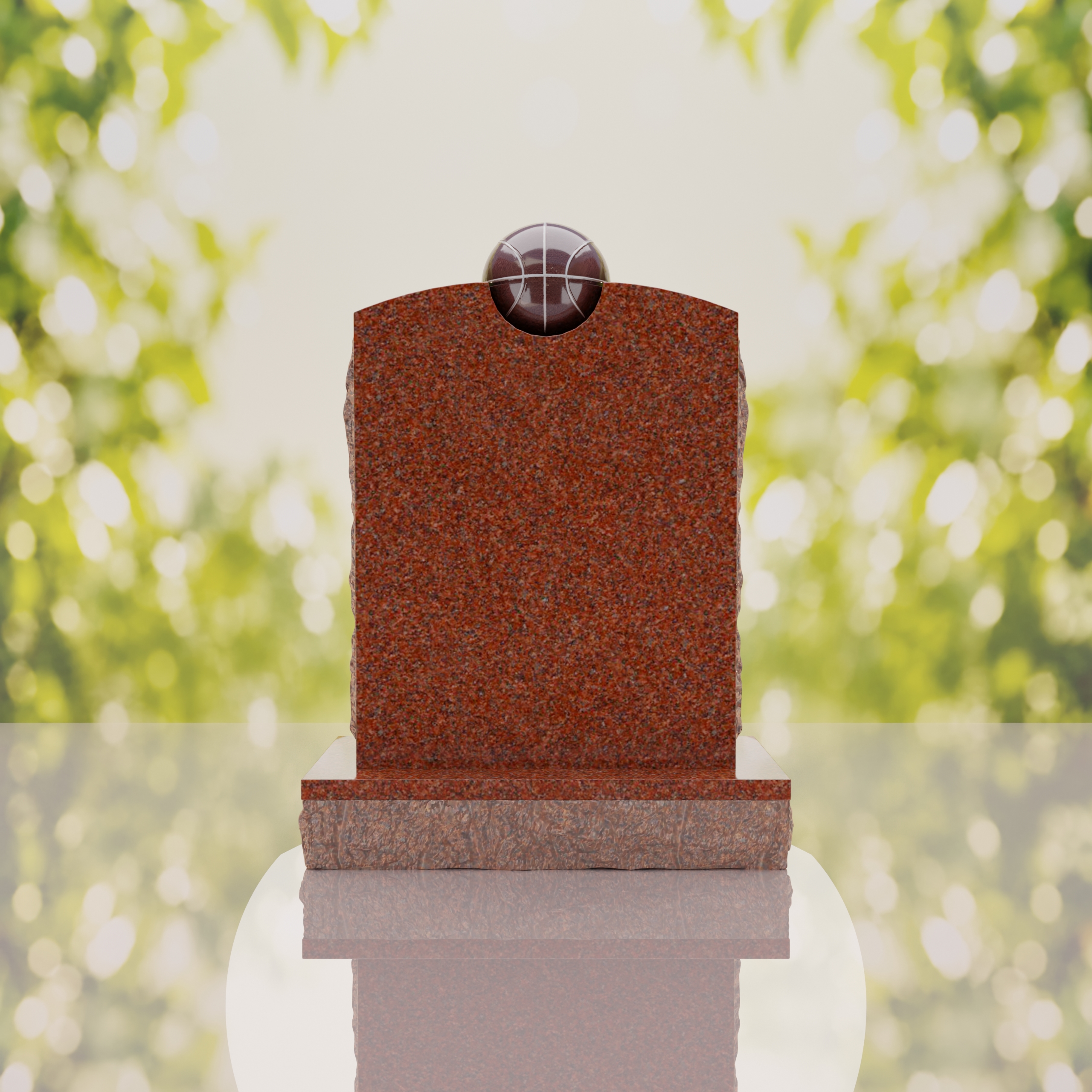 Modern Memorial Headstone with Ball Accent thumbnail 14