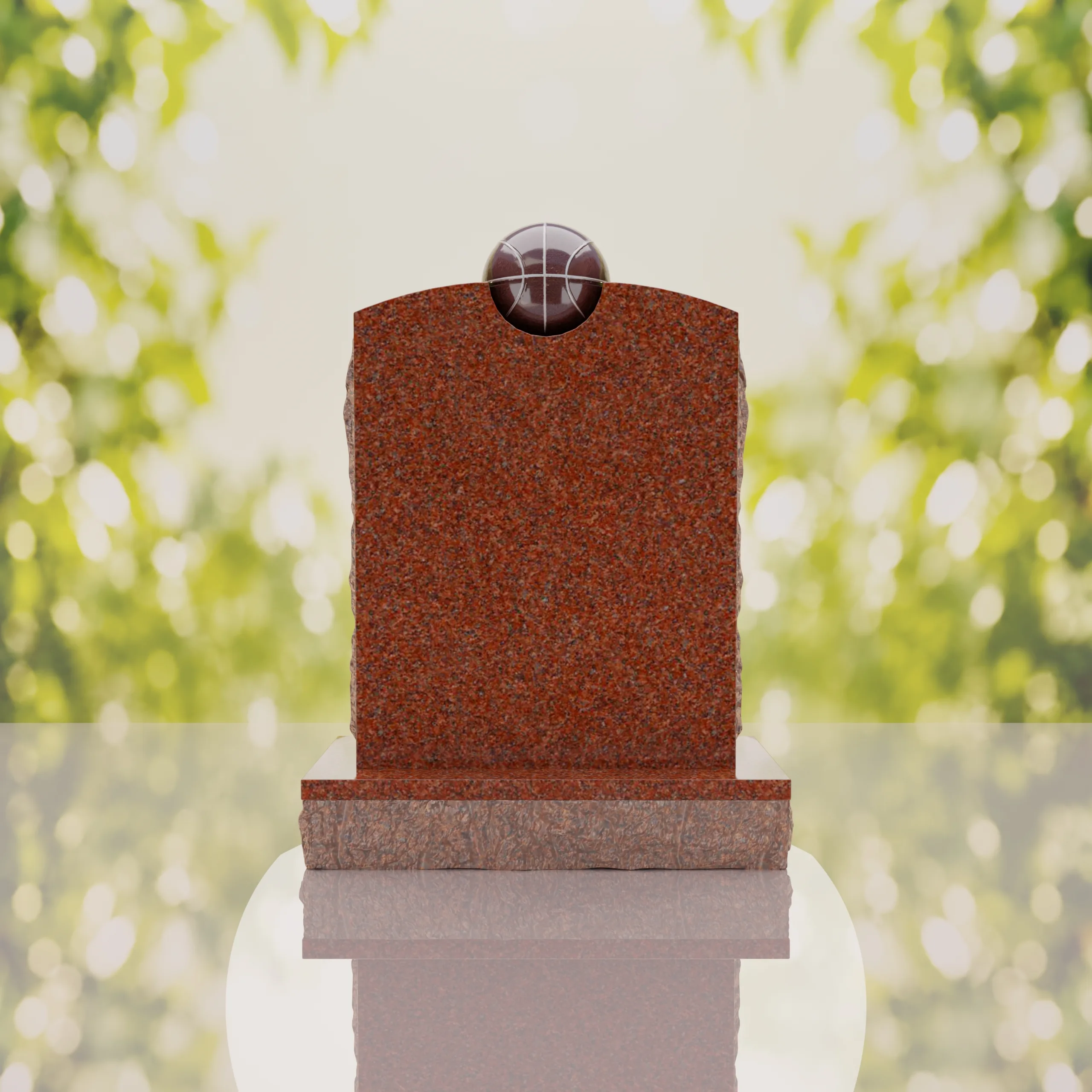 Modern Memorial Headstone with Ball Accent thumbnail 14