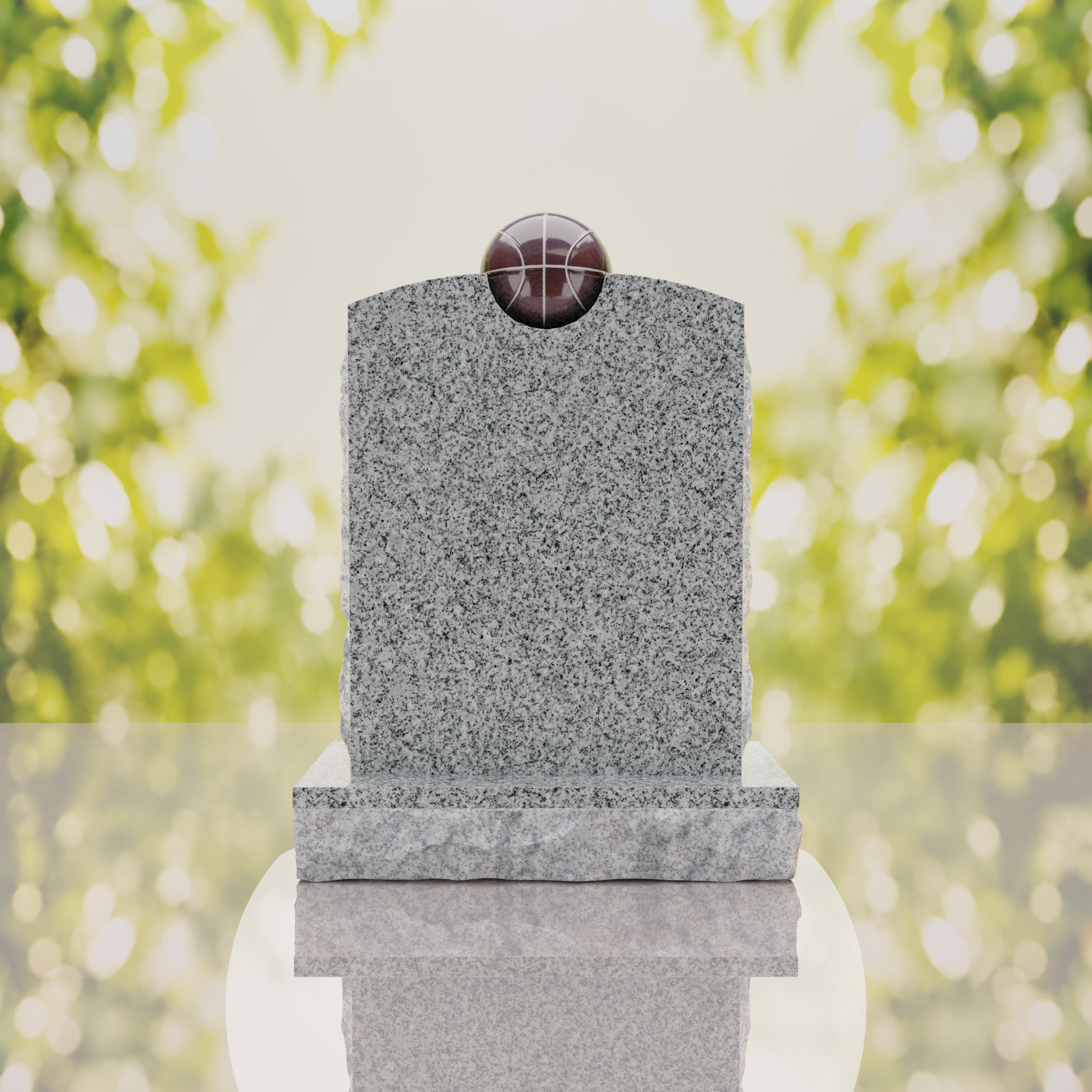 Modern Memorial Headstone with Ball Accent thumbnail 9