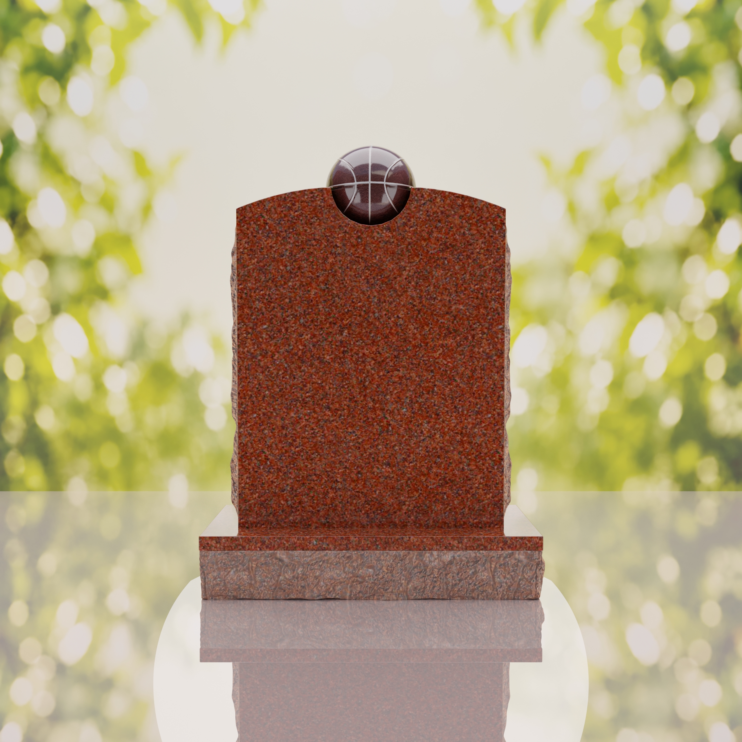 Modern Memorial Headstone with Ball Accent thumbnail 15