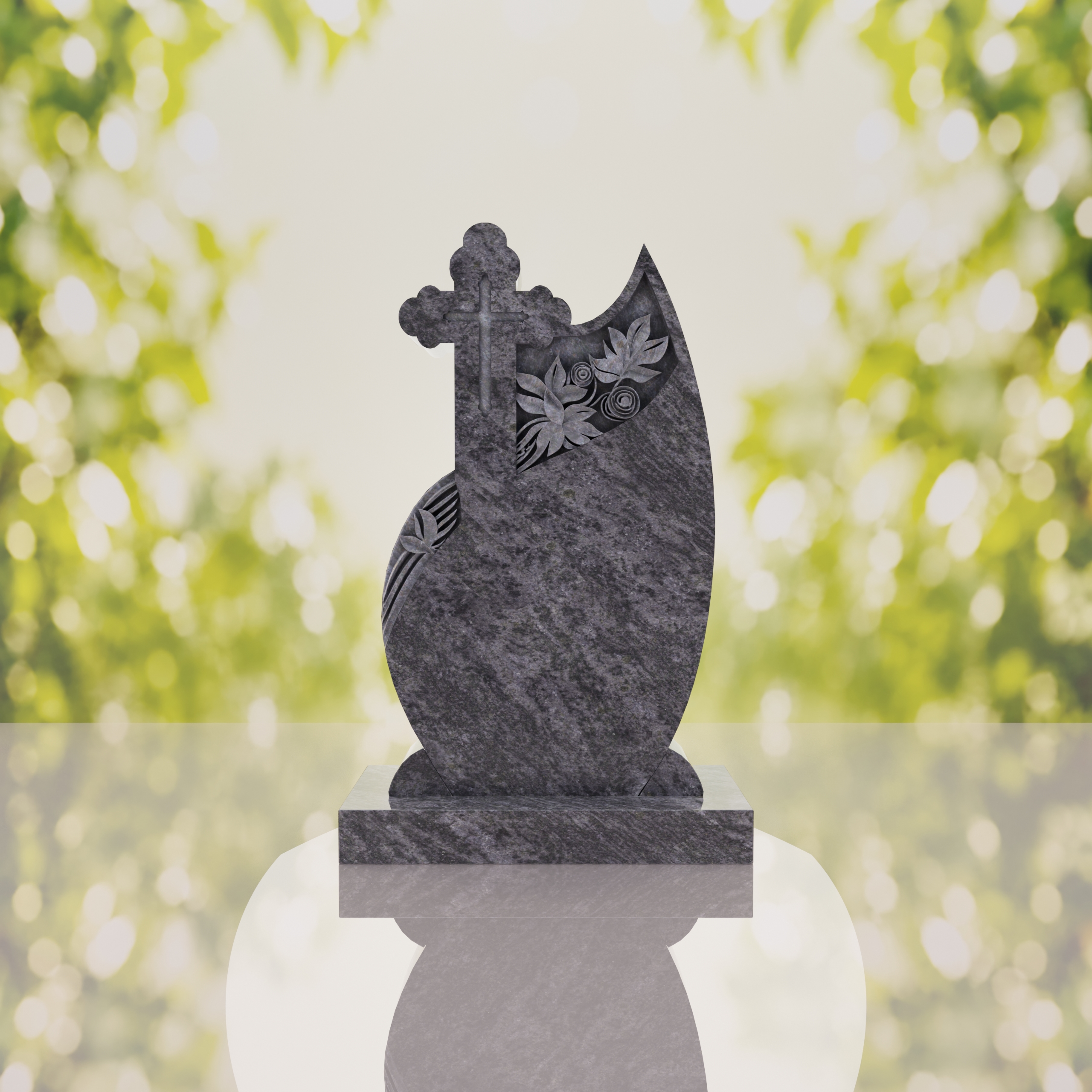 Orthodox Cross Teardrop Headstone thumbnail 2