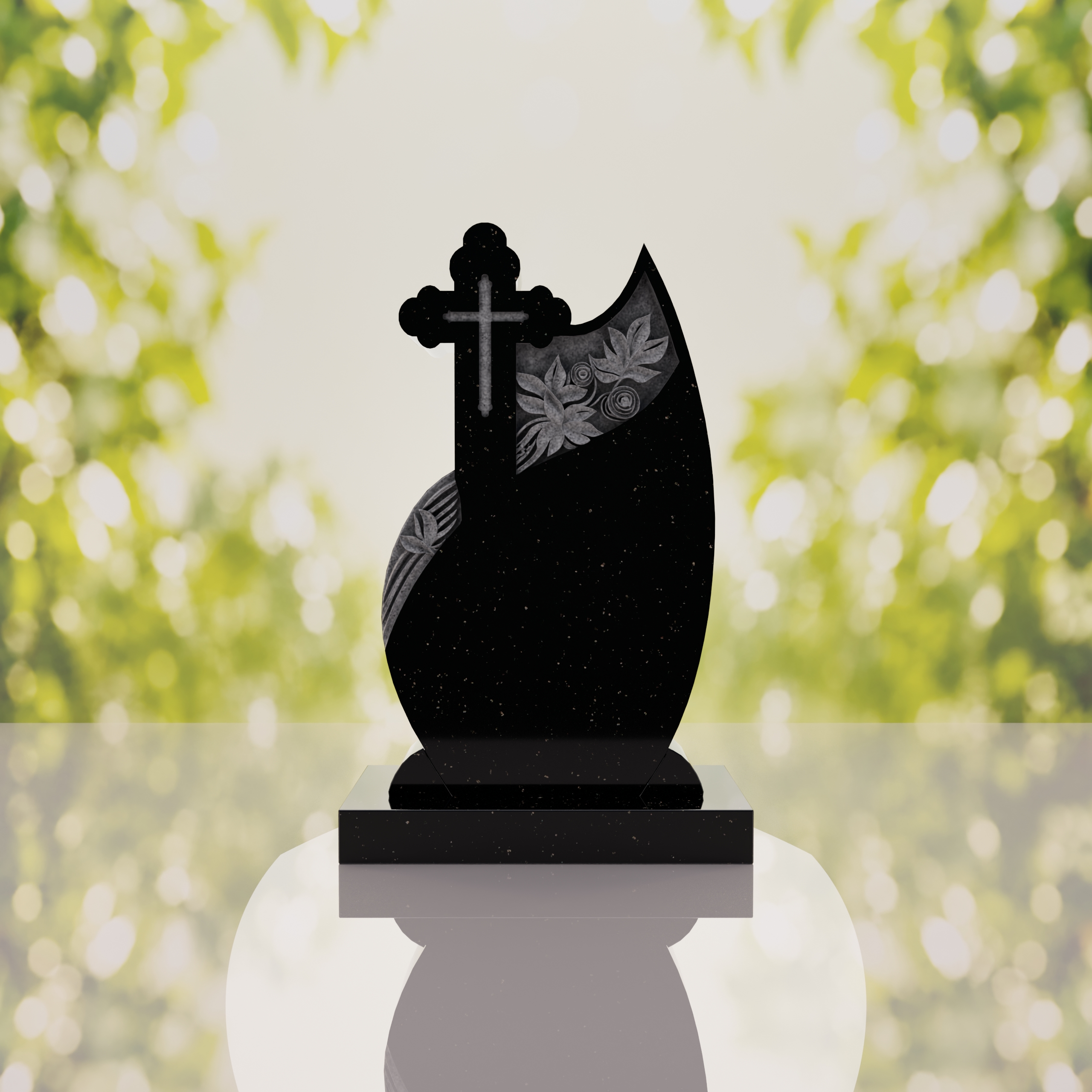 Orthodox Cross Teardrop Headstone thumbnail 5