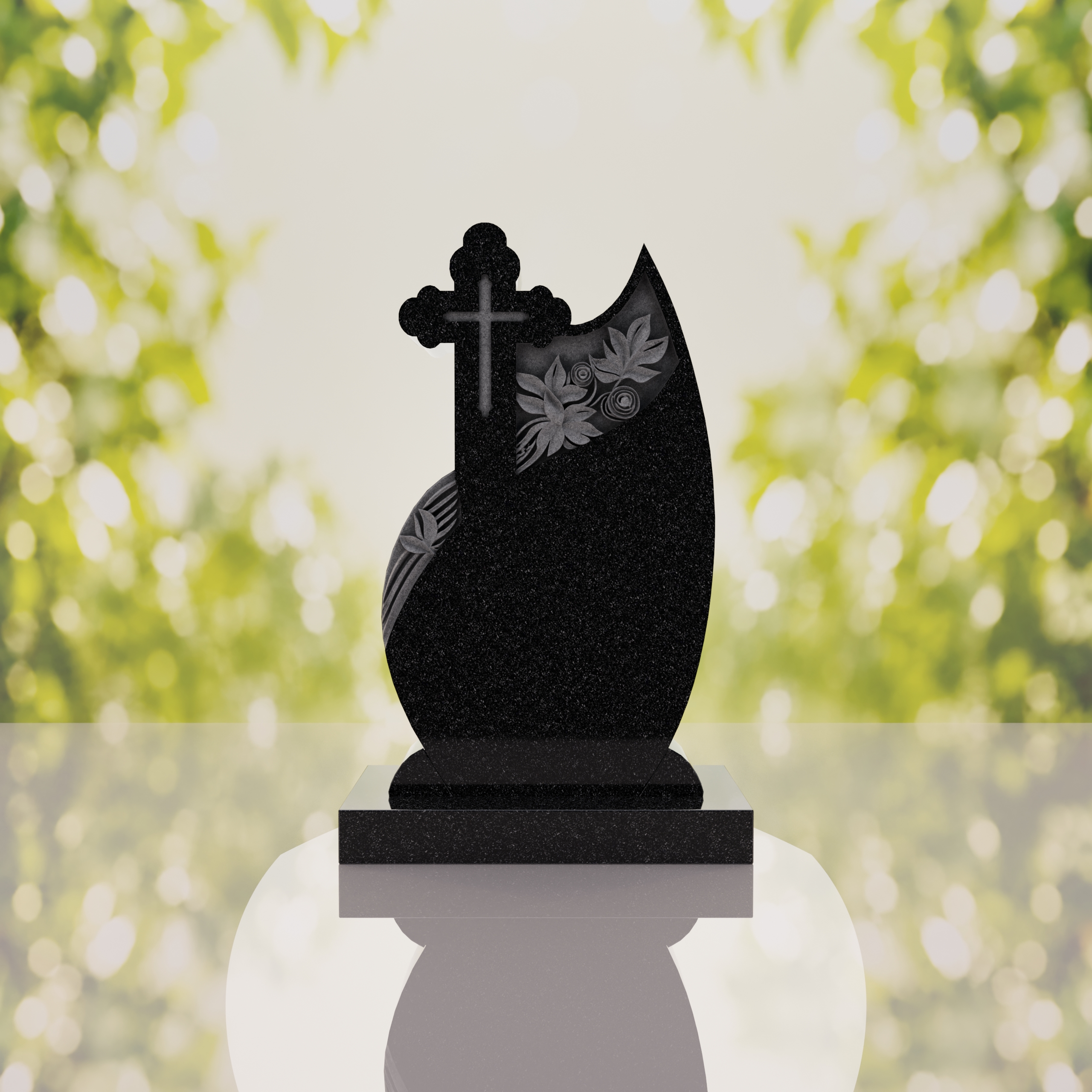 Orthodox Cross Teardrop Headstone thumbnail 10