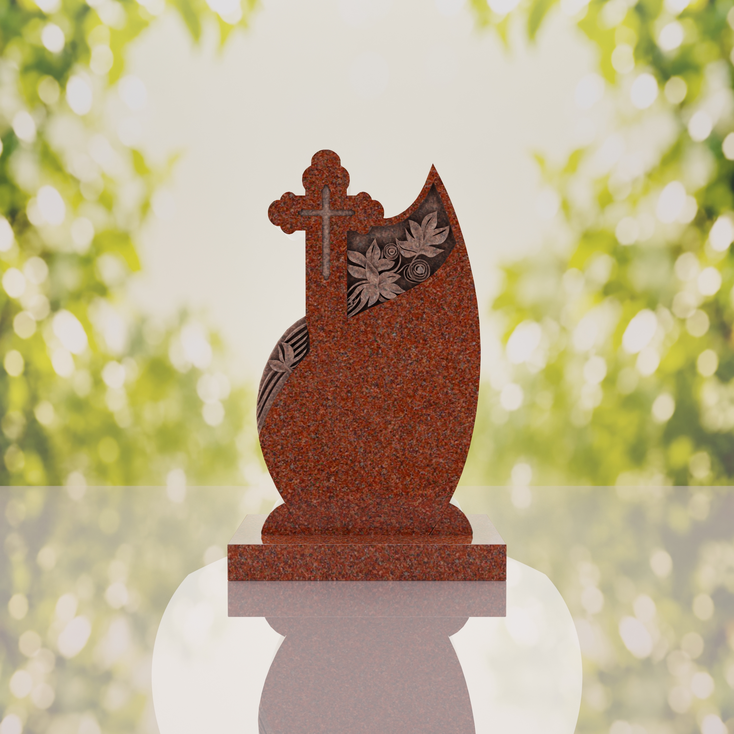 Orthodox Cross Teardrop Headstone thumbnail 13