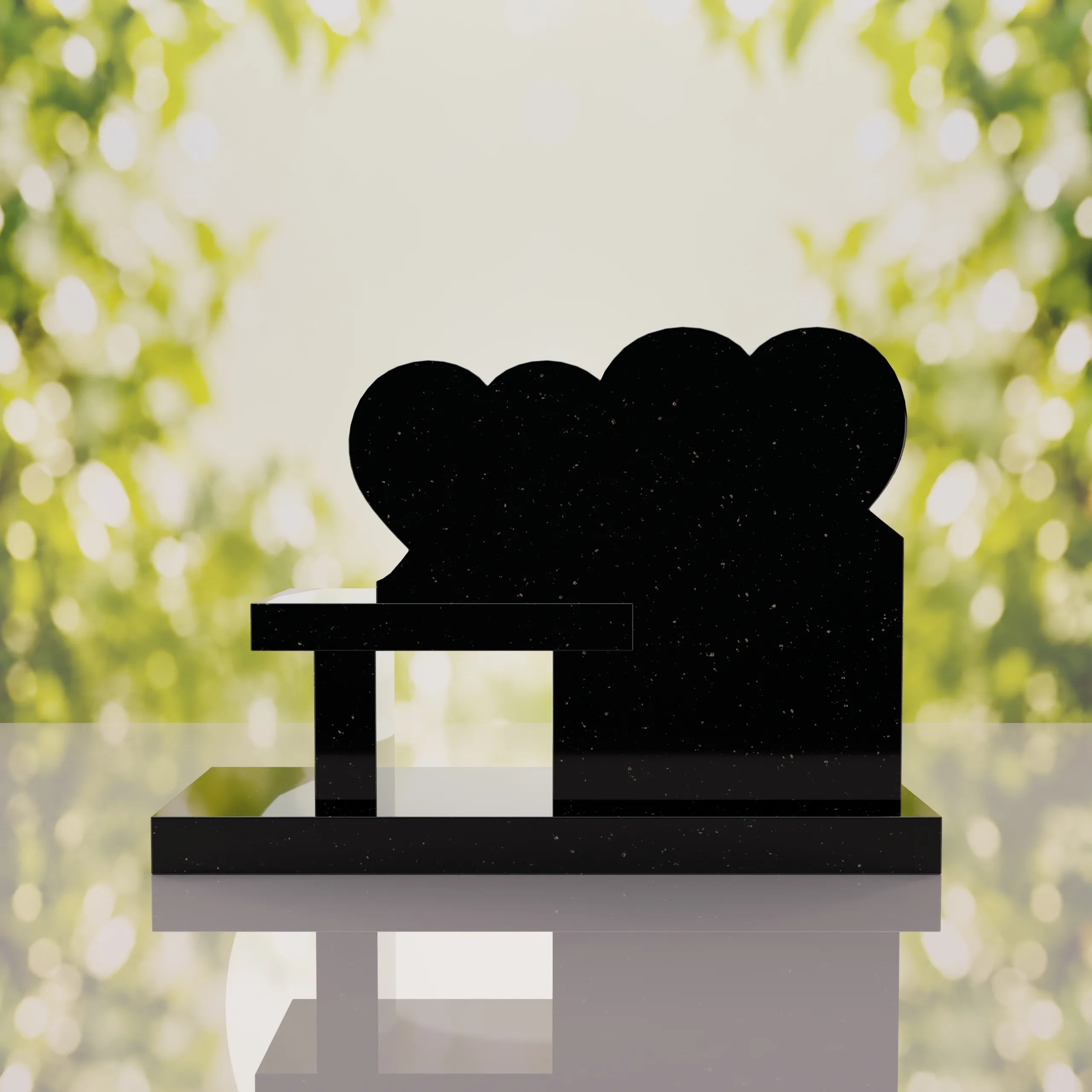 Double Heart Bench Headstone thumbnail 15
