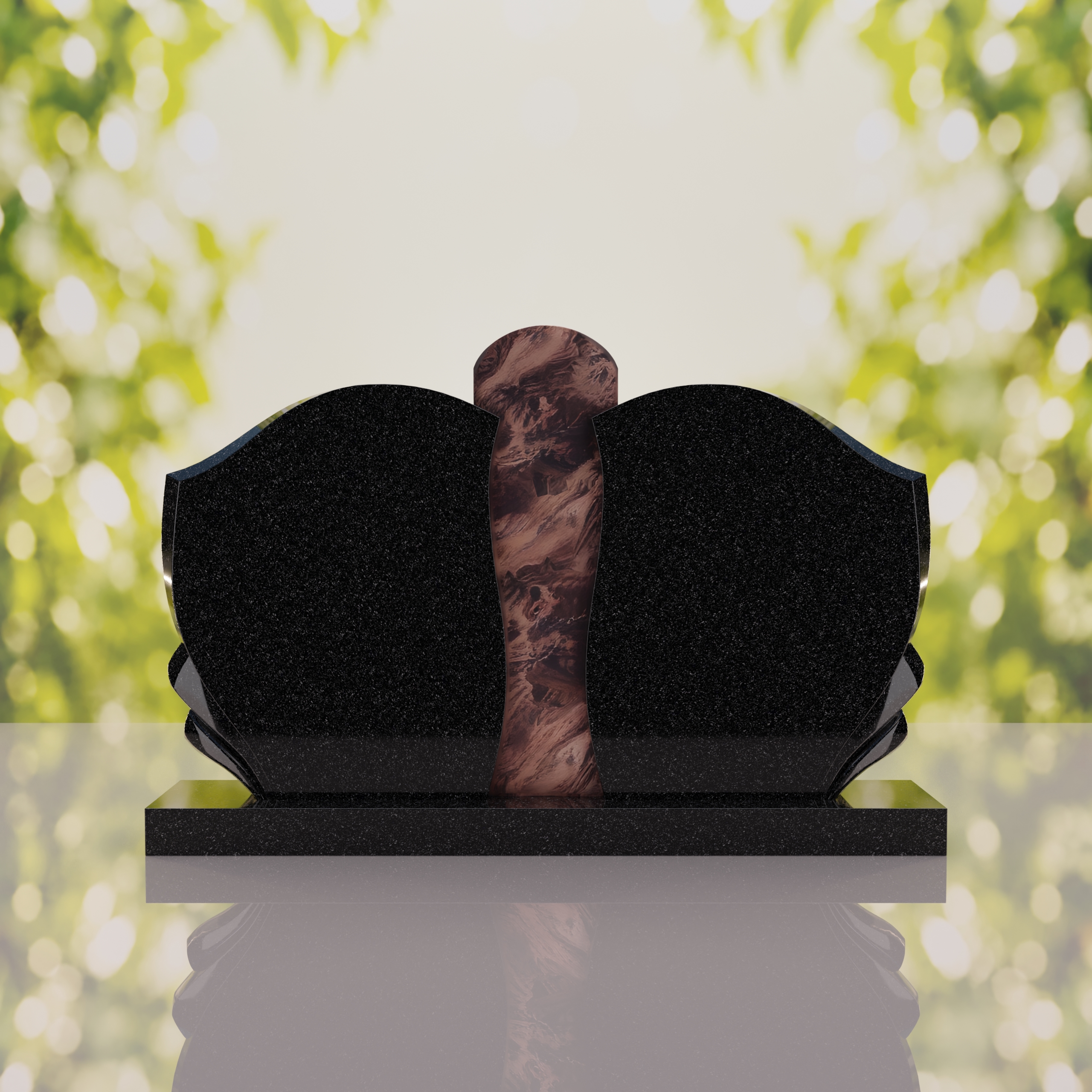 Sculpted Curved Companion Upright Granite Headstone thumbnail 10