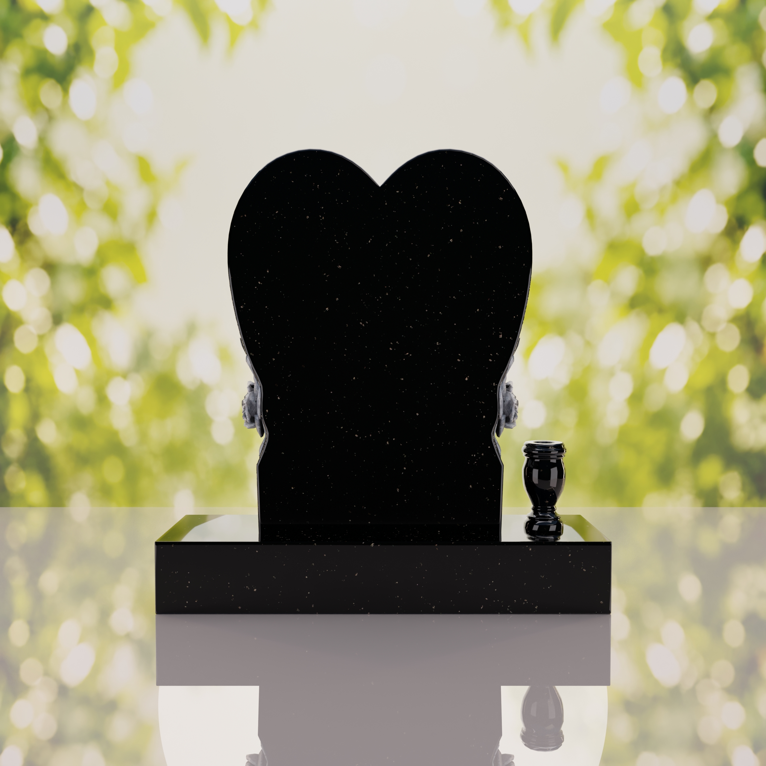 Heart Headstone with Laurel Leaves thumbnail 7