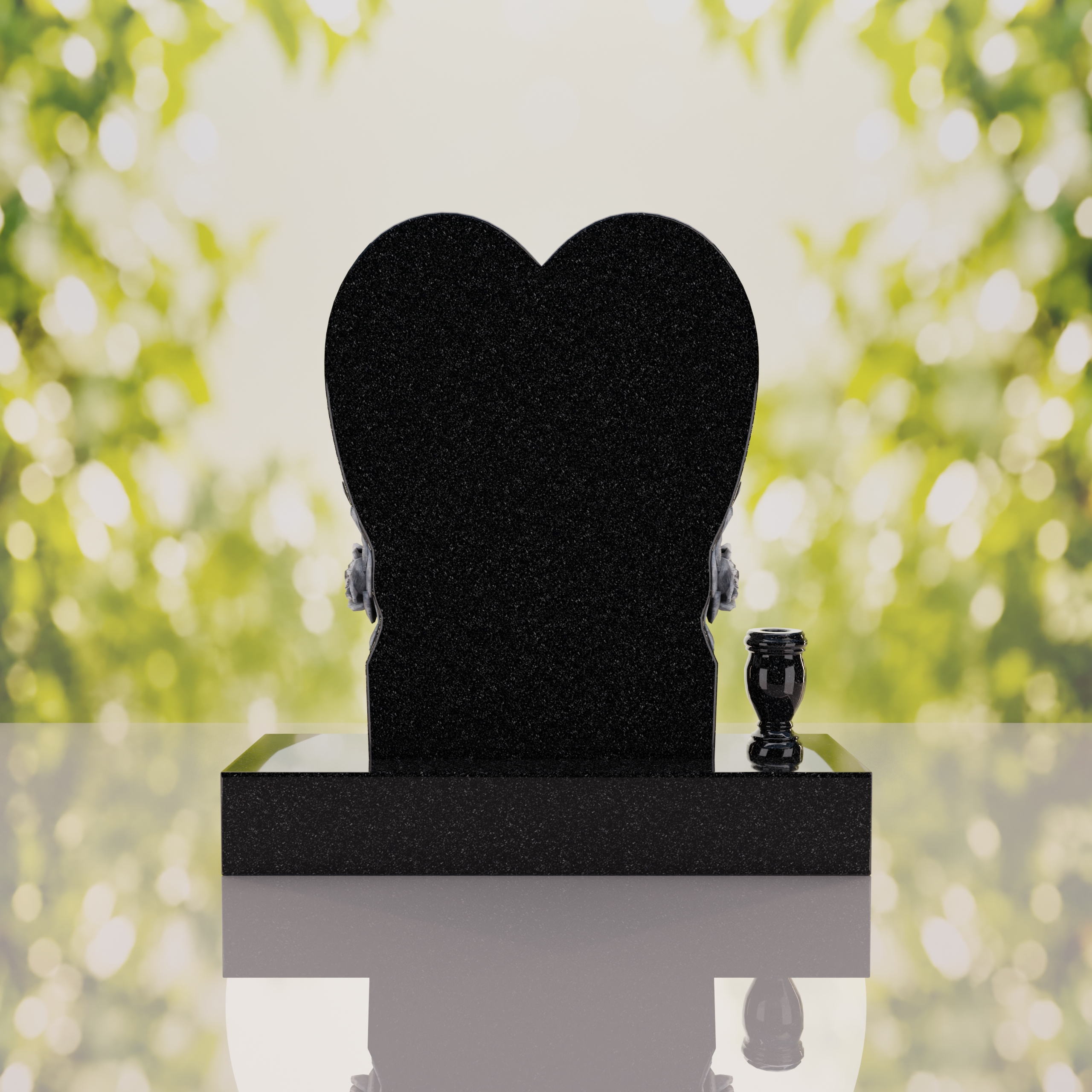 Heart Headstone with Laurel Leaves thumbnail 13