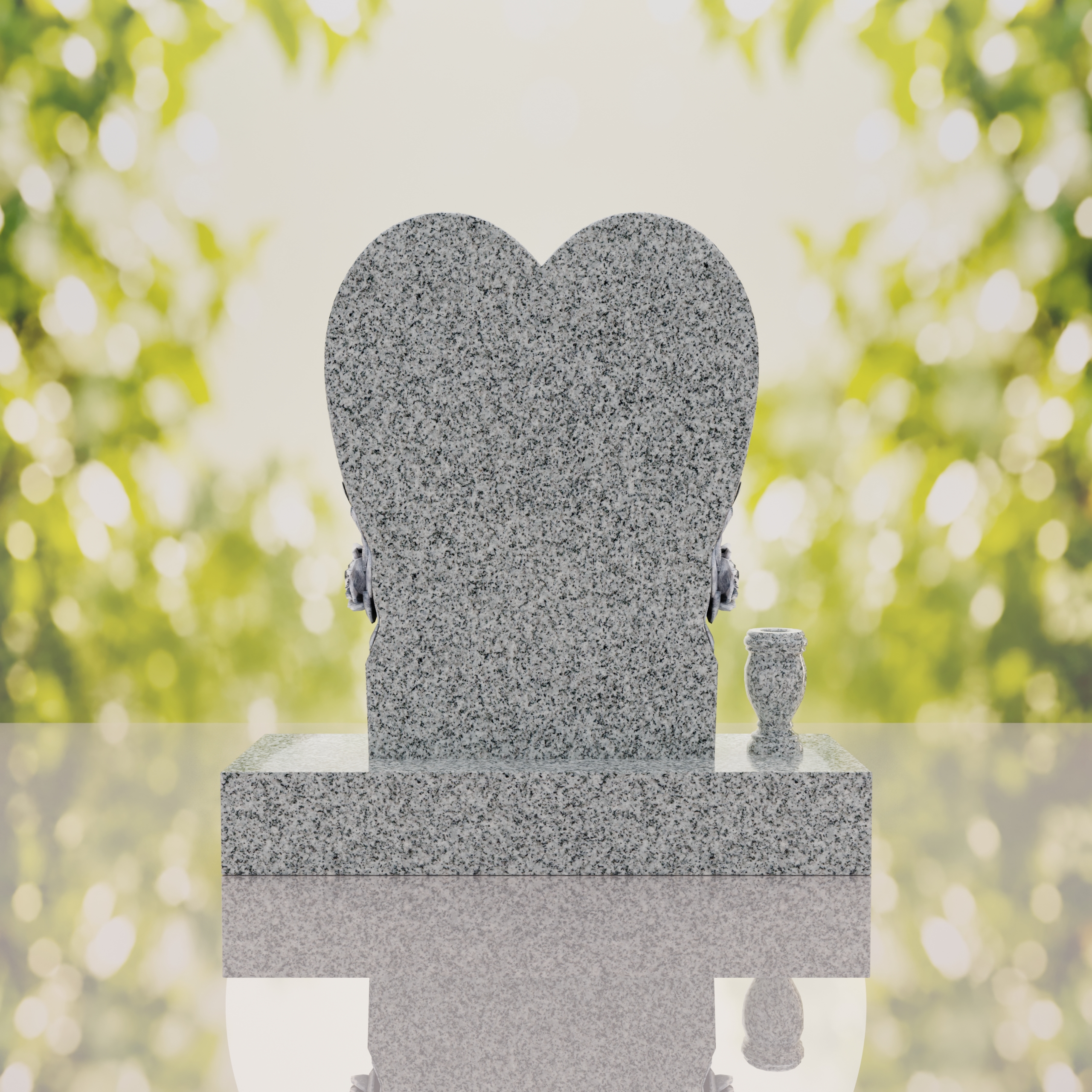 Heart Headstone with Laurel Leaves thumbnail 10