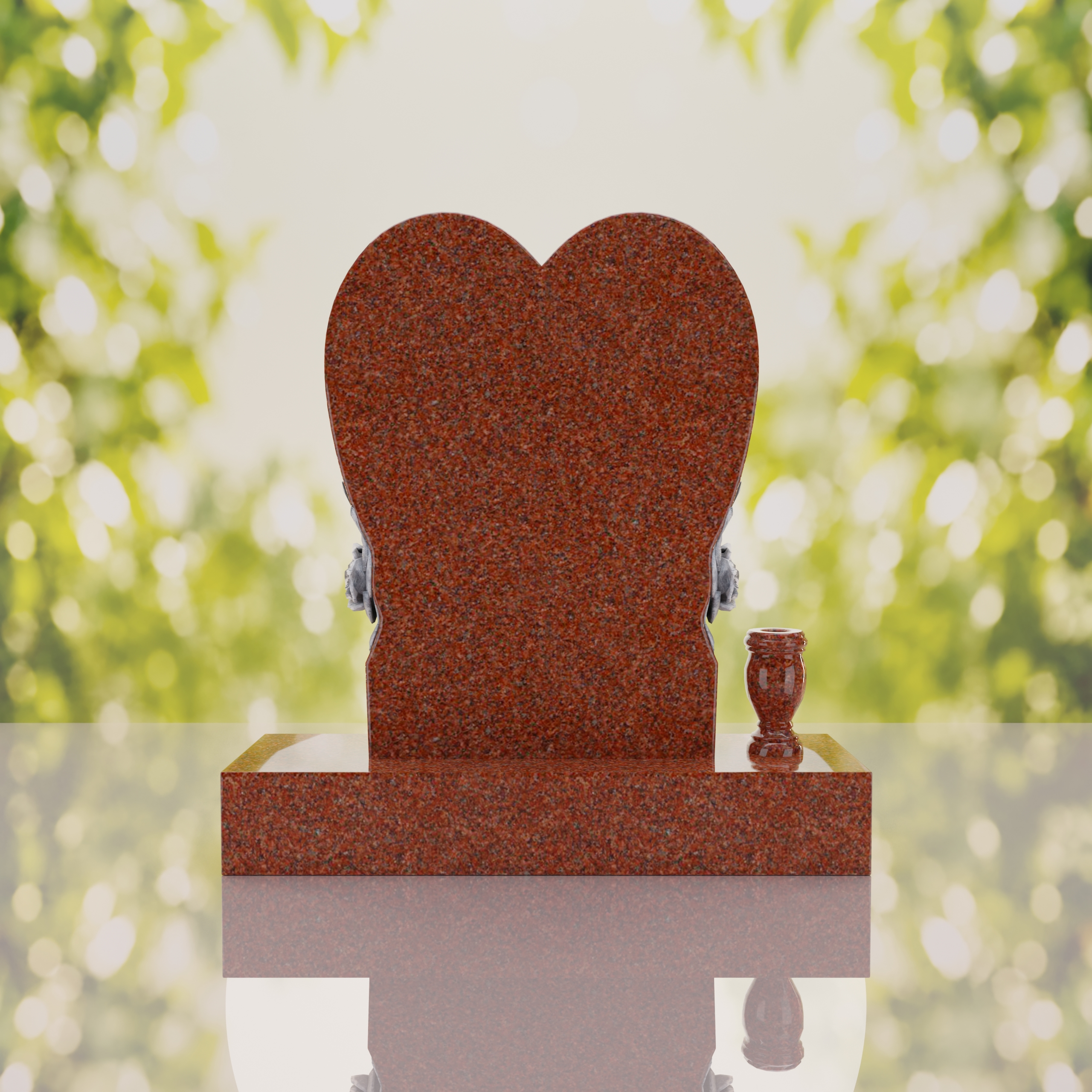 Heart Headstone with Laurel Leaves thumbnail 15
