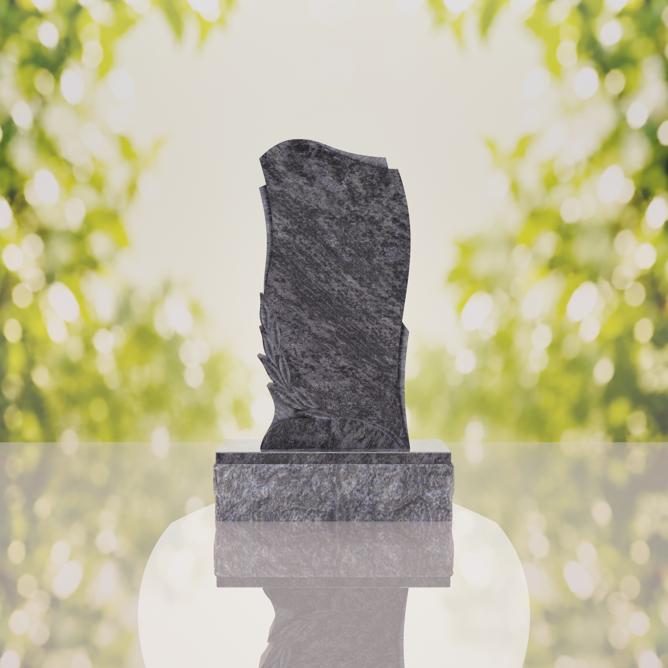 Leaf Carved Upright Headstone thumbnail 2
