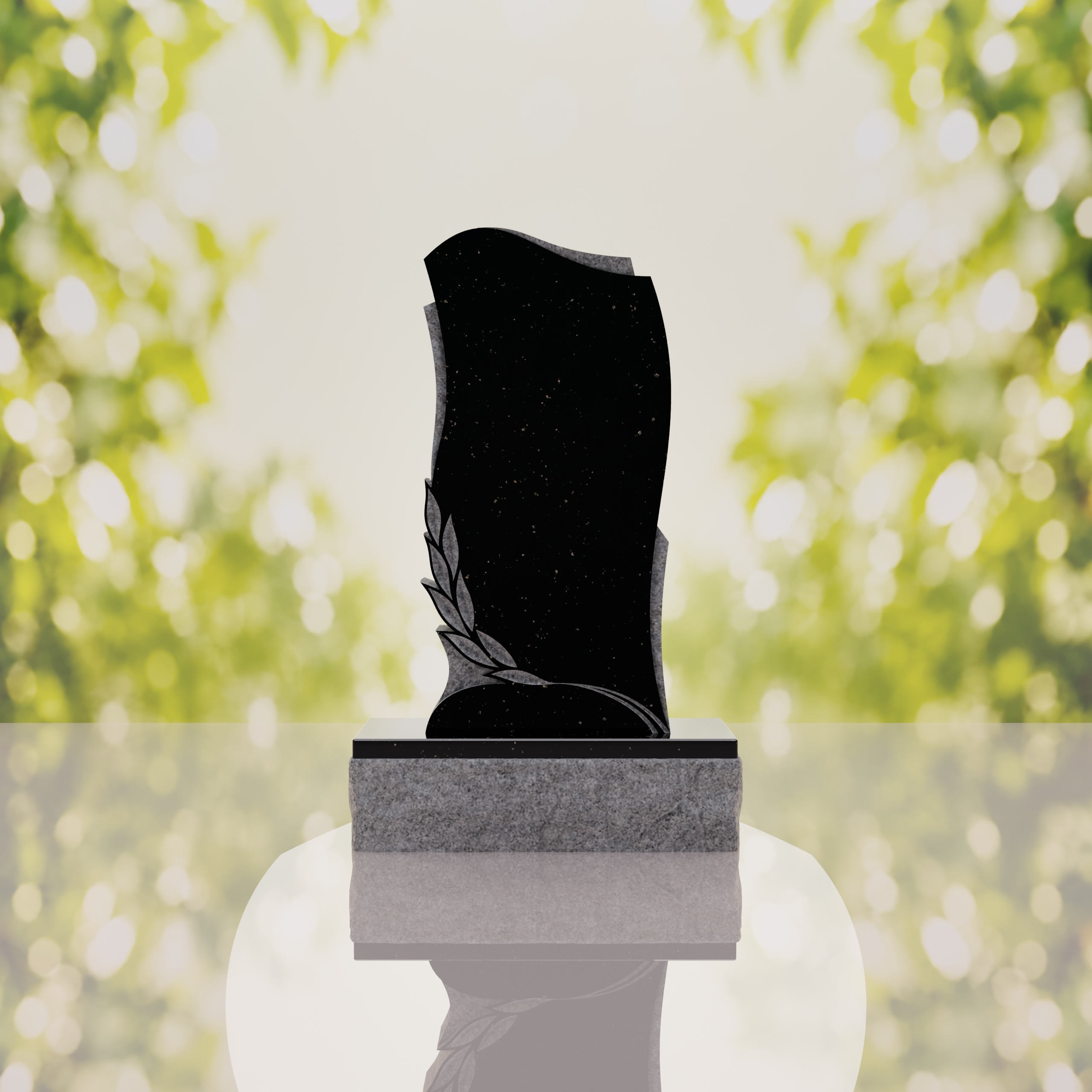 Leaf Carved Upright Headstone thumbnail 5