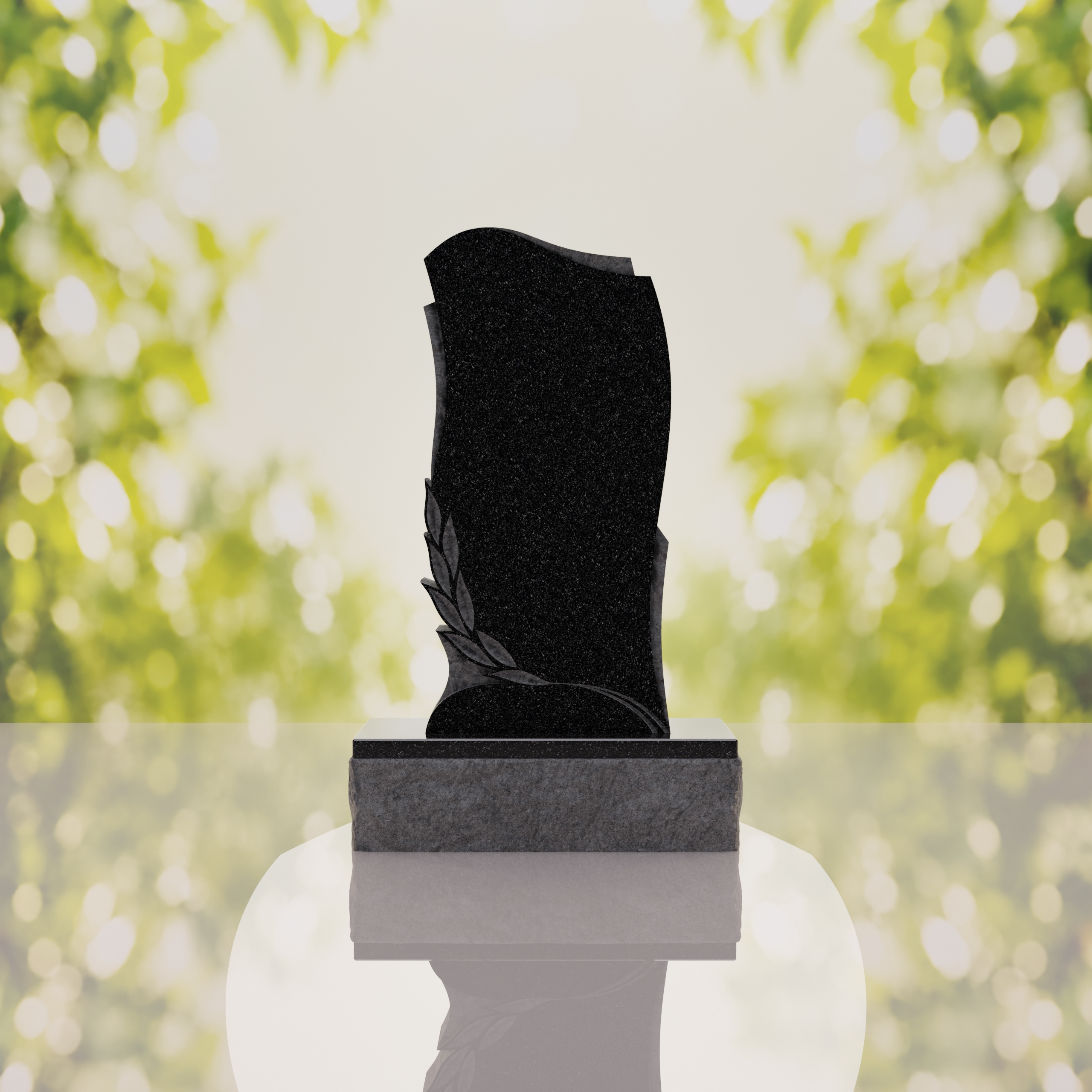 Leaf Carved Upright Headstone thumbnail 10