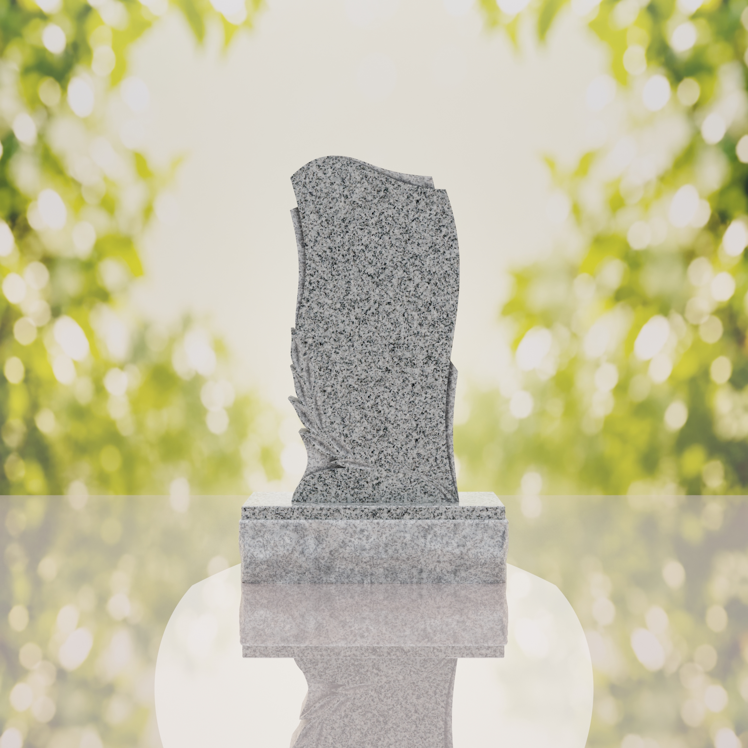 Leaf Carved Upright Headstone thumbnail 7