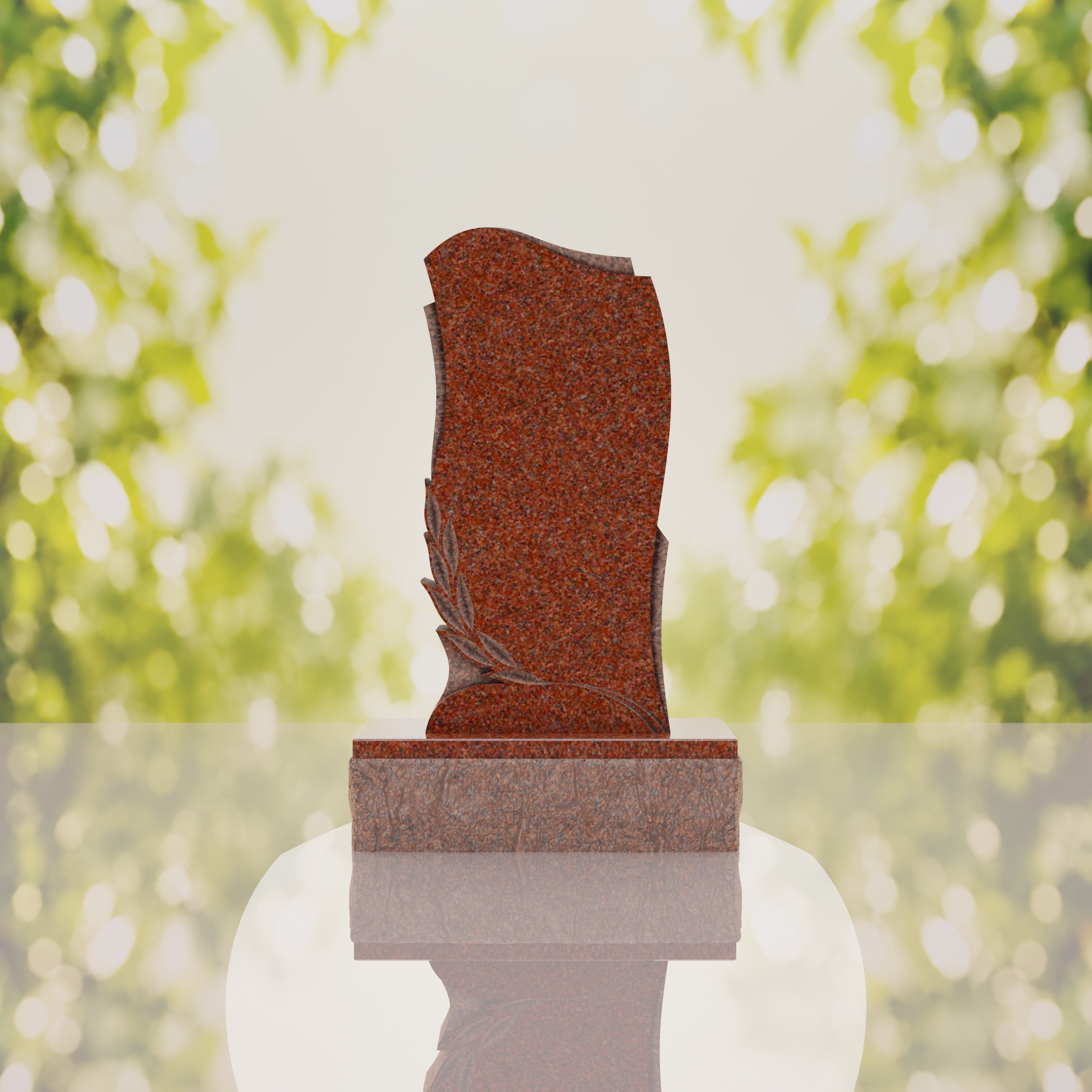 Leaf Carved Upright Headstone thumbnail 13