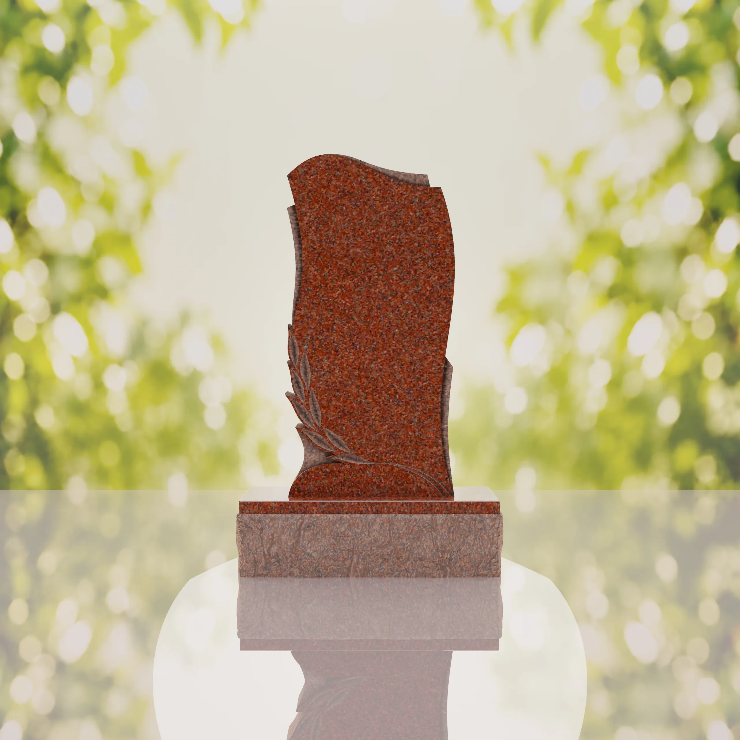 Leaf Carved Upright Headstone thumbnail 13