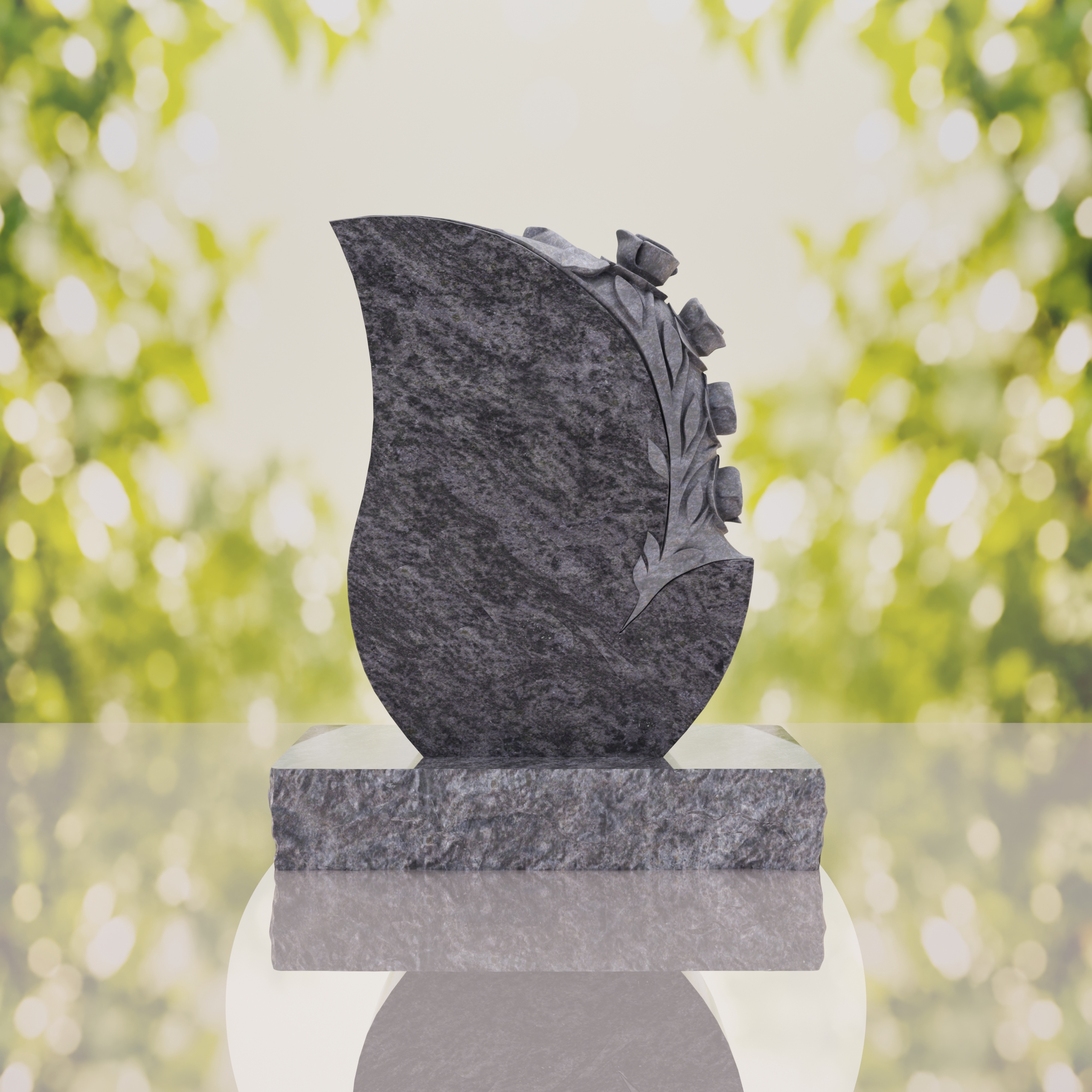 Rose Teardrop Headstone thumbnail 3