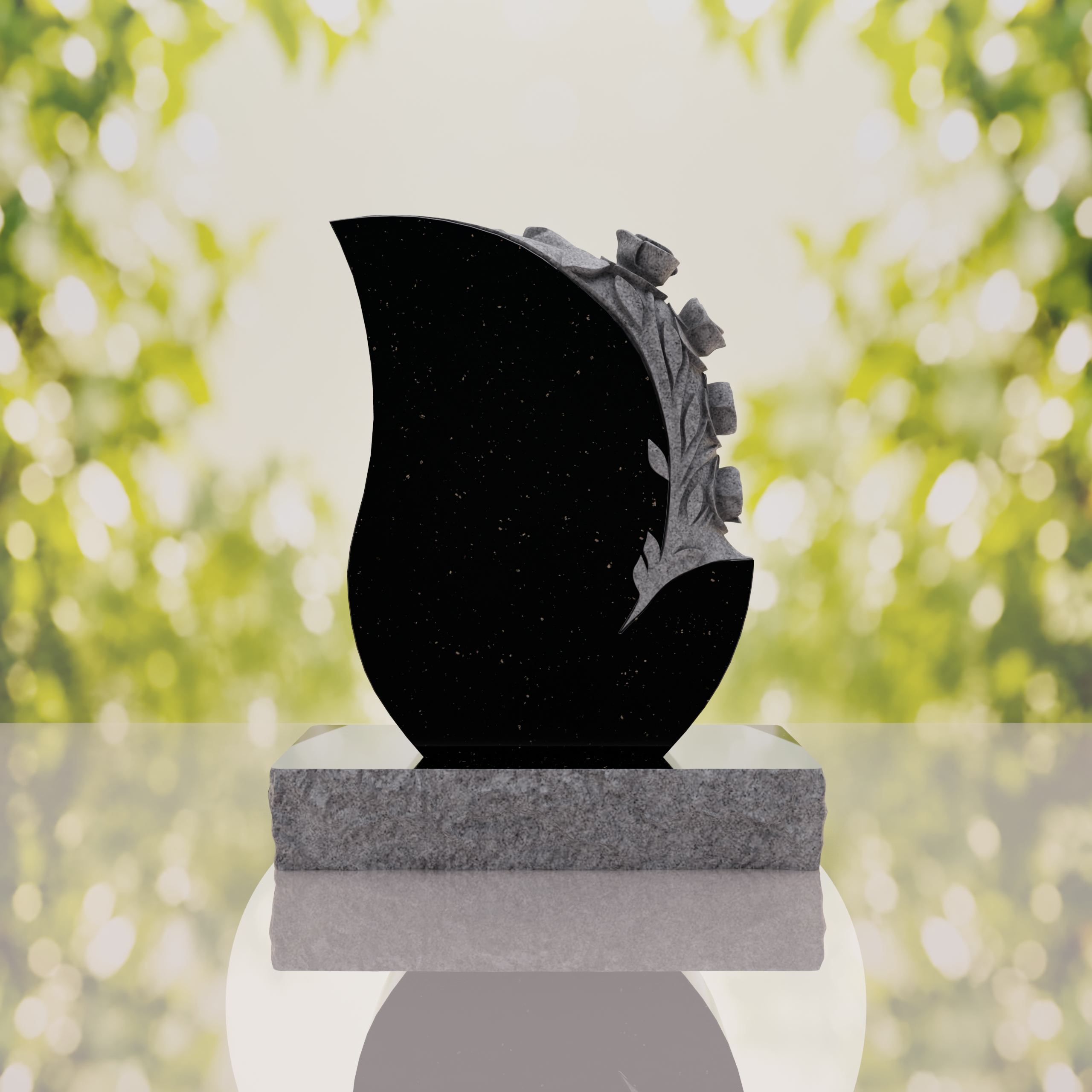 Rose Teardrop Headstone thumbnail 6