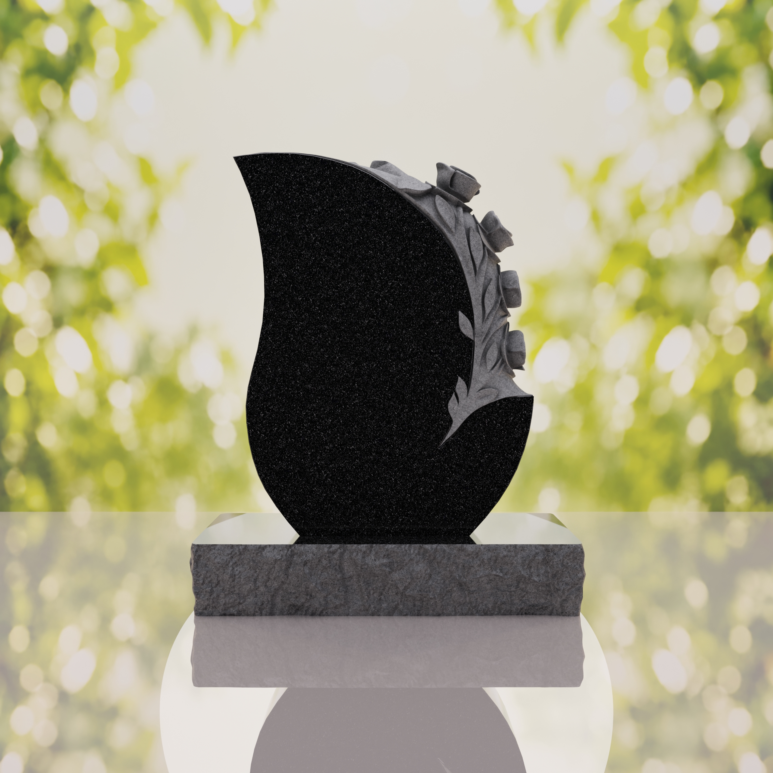 Rose Teardrop Headstone thumbnail 12