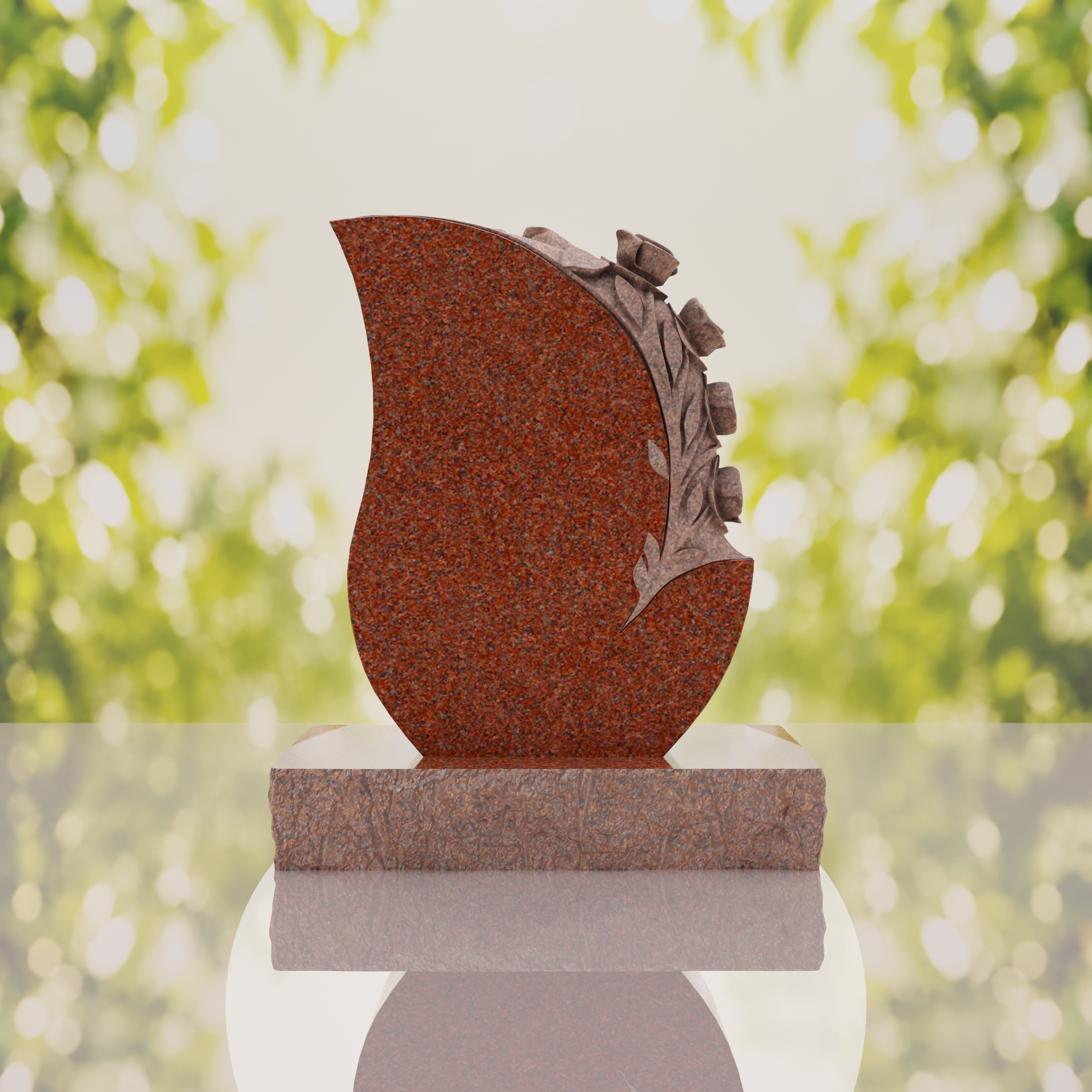 Rose Teardrop Headstone thumbnail 14