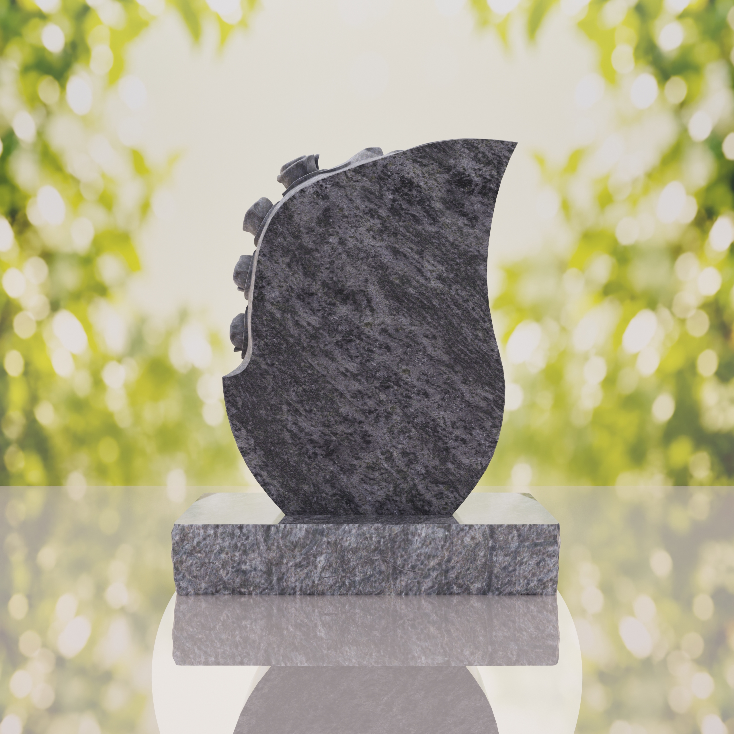 Rose Teardrop Headstone thumbnail 4