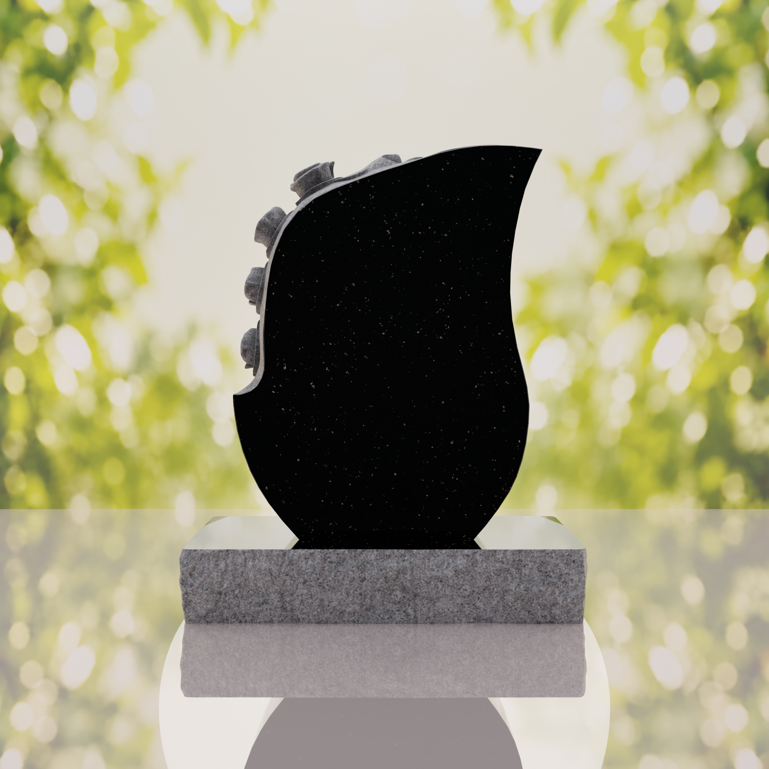 Rose Teardrop Headstone thumbnail 7