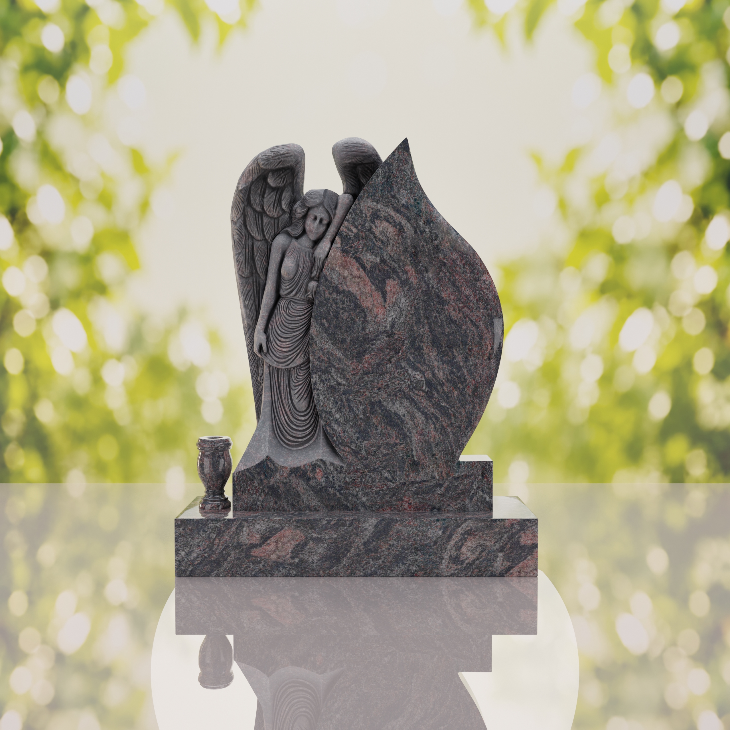 Angel Teardrop Upright Headstone thumbnail 5