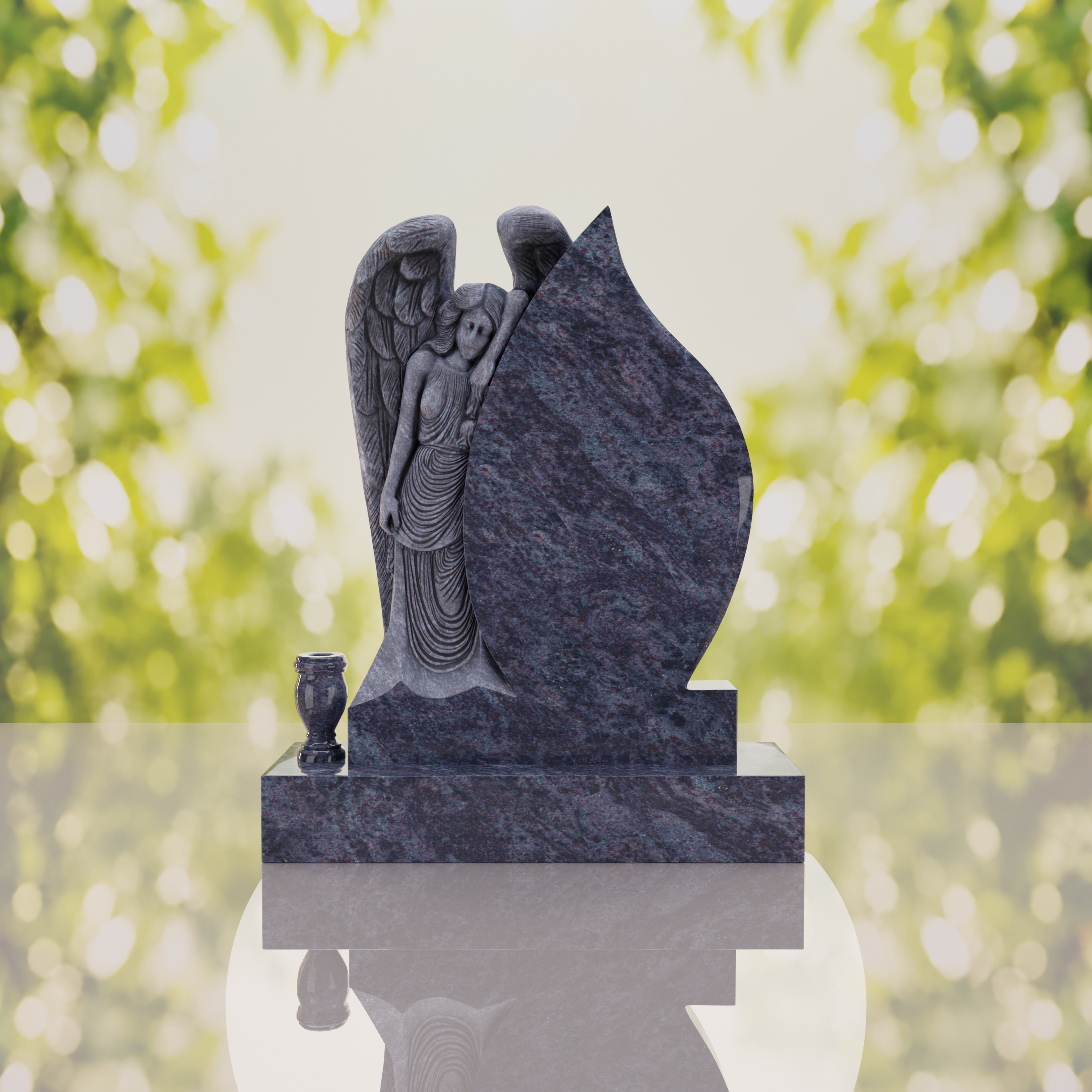 Angel Teardrop Upright Headstone thumbnail 8