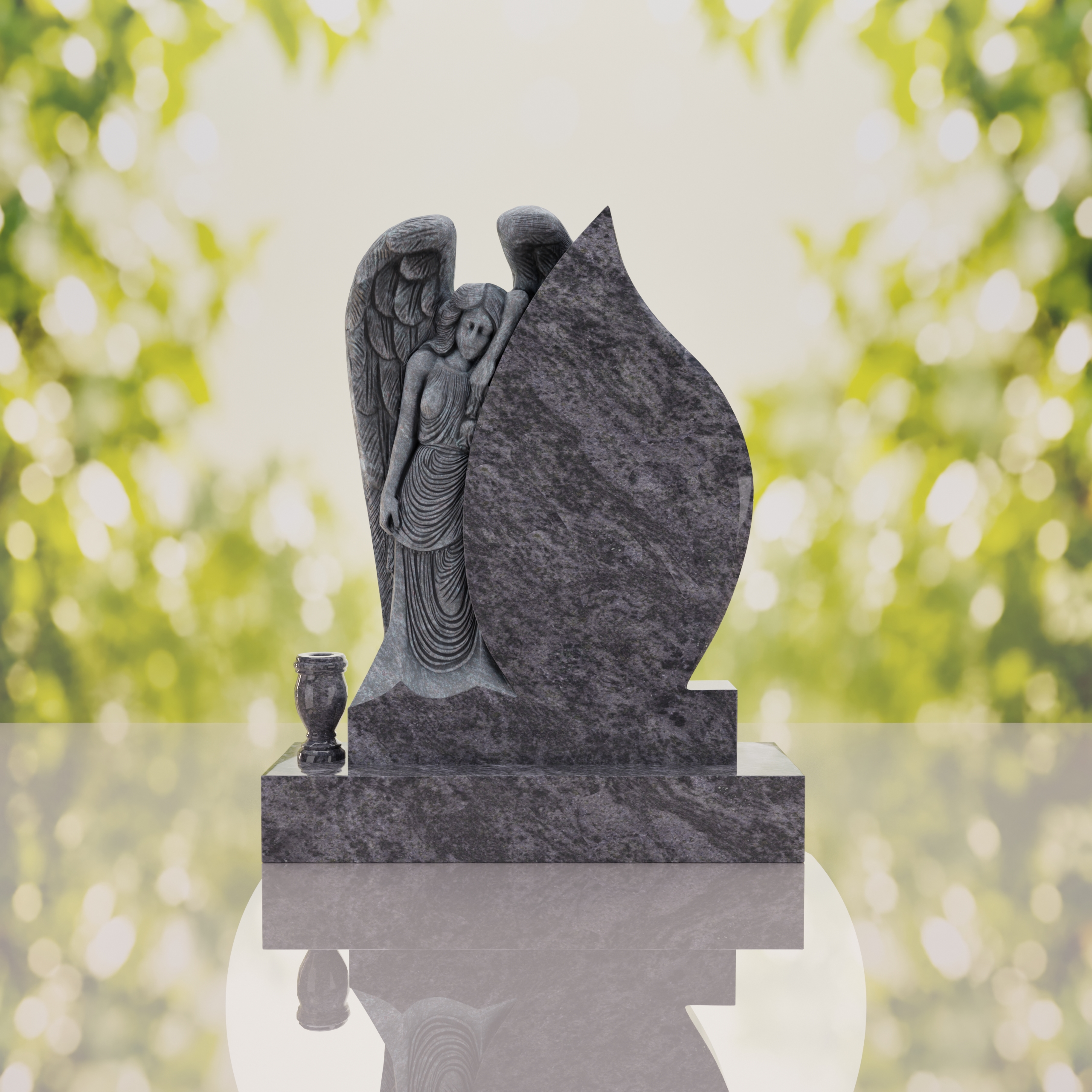 Angel Teardrop Upright Headstone thumbnail 11