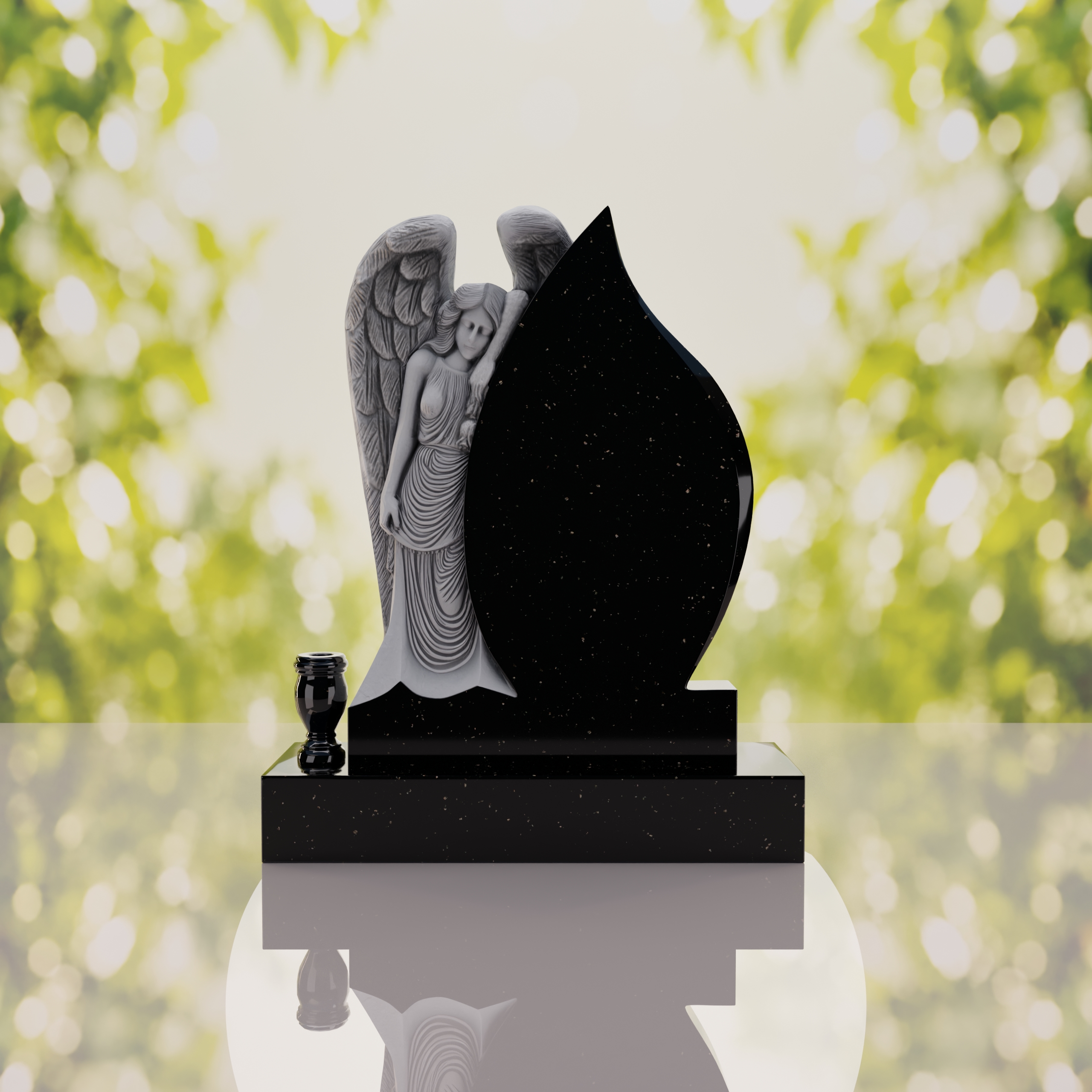 Angel Teardrop Upright Headstone thumbnail 14