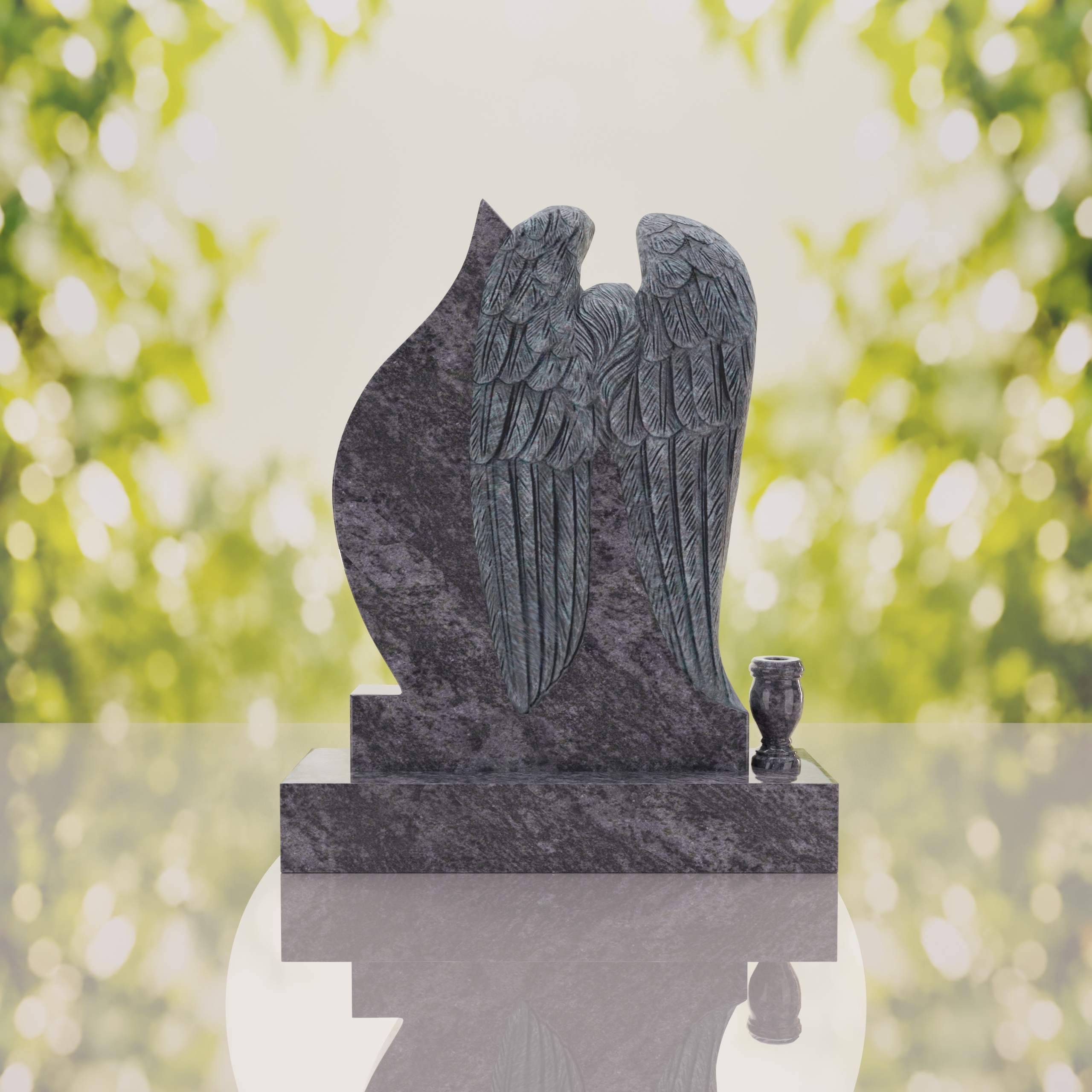 Angel Teardrop Upright Headstone thumbnail 12