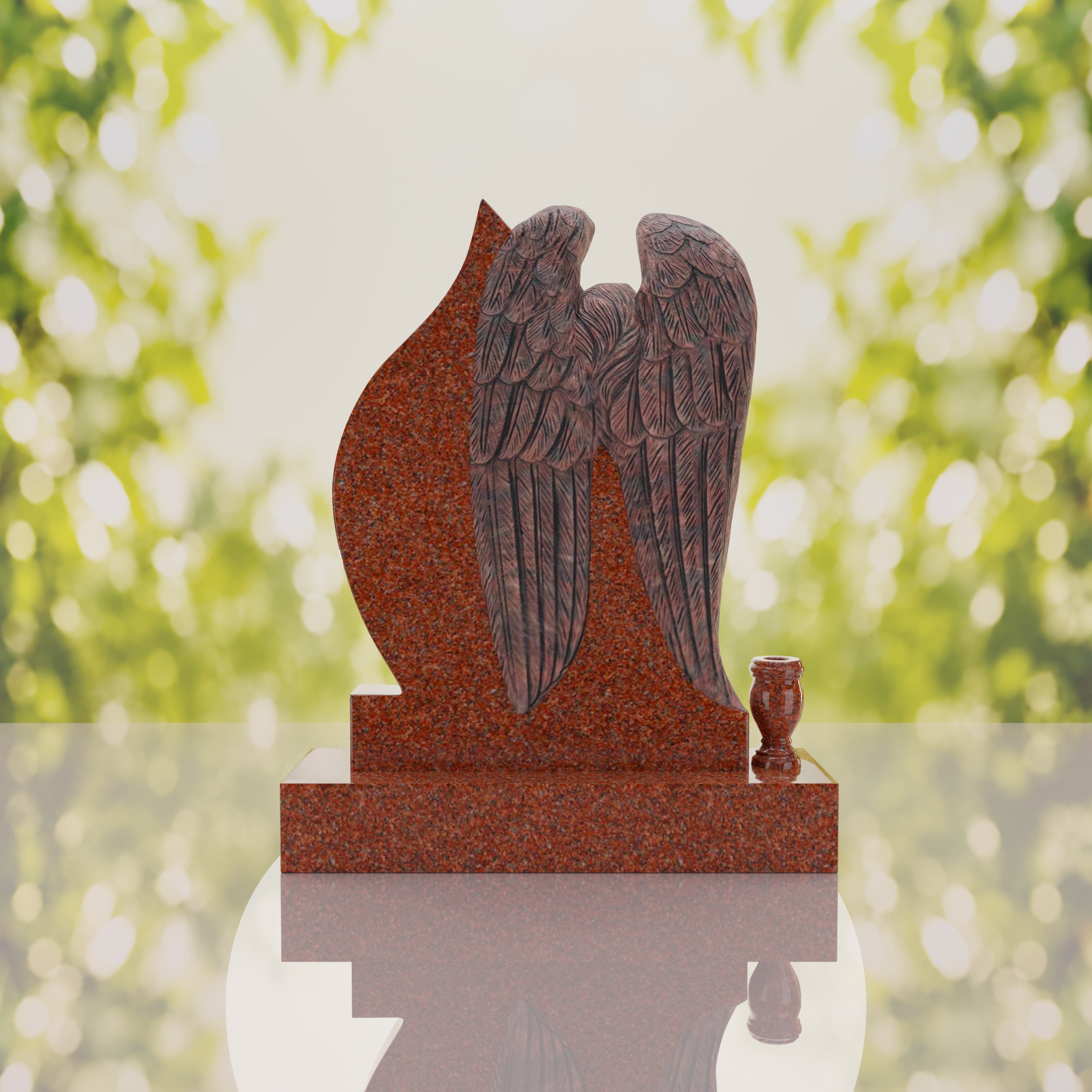 Angel Teardrop Upright Headstone thumbnail 3