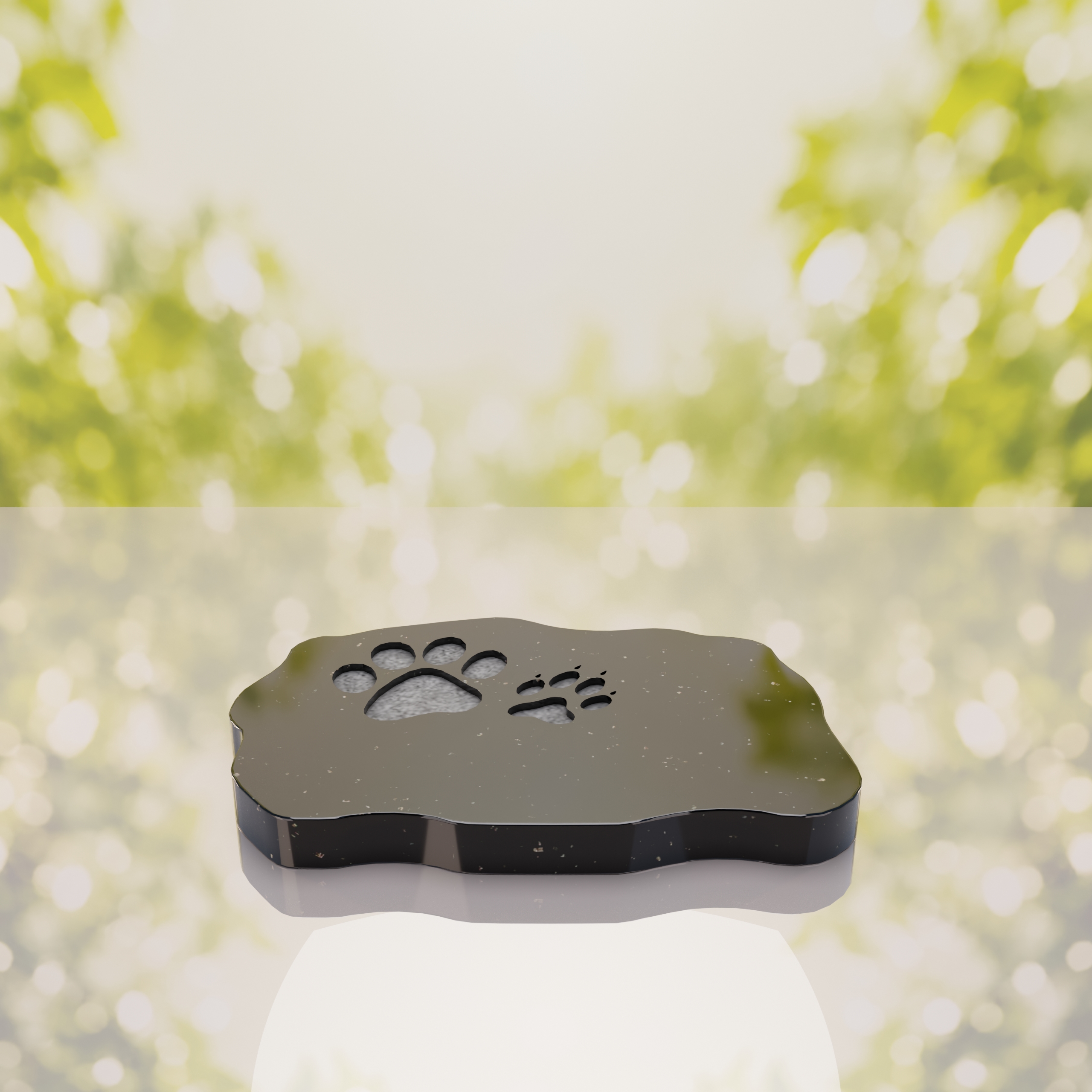 Shape Flat Pet Headstone with Paw Prints thumbnail 12