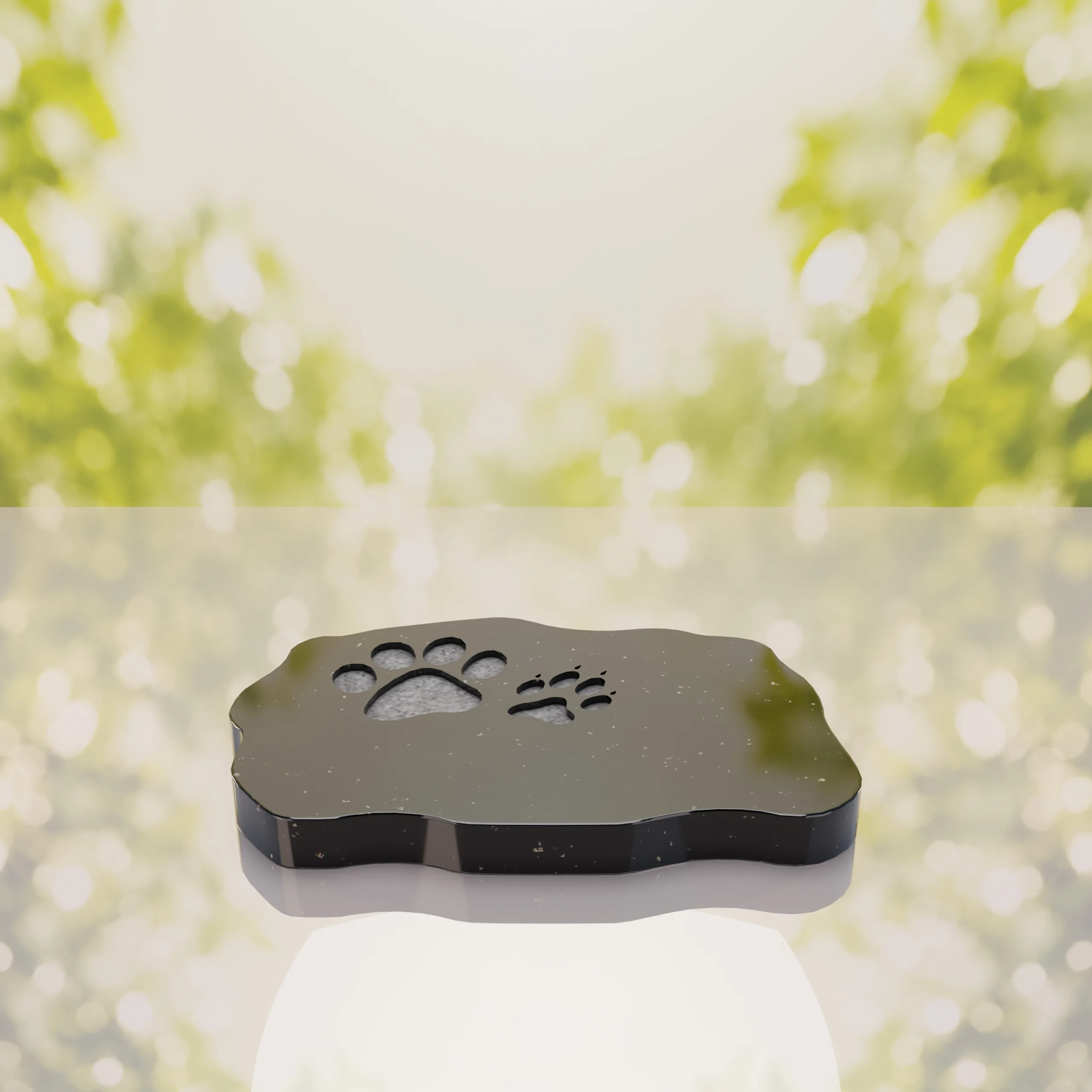 Shape Flat Pet Headstone with Paw Prints thumbnail 12