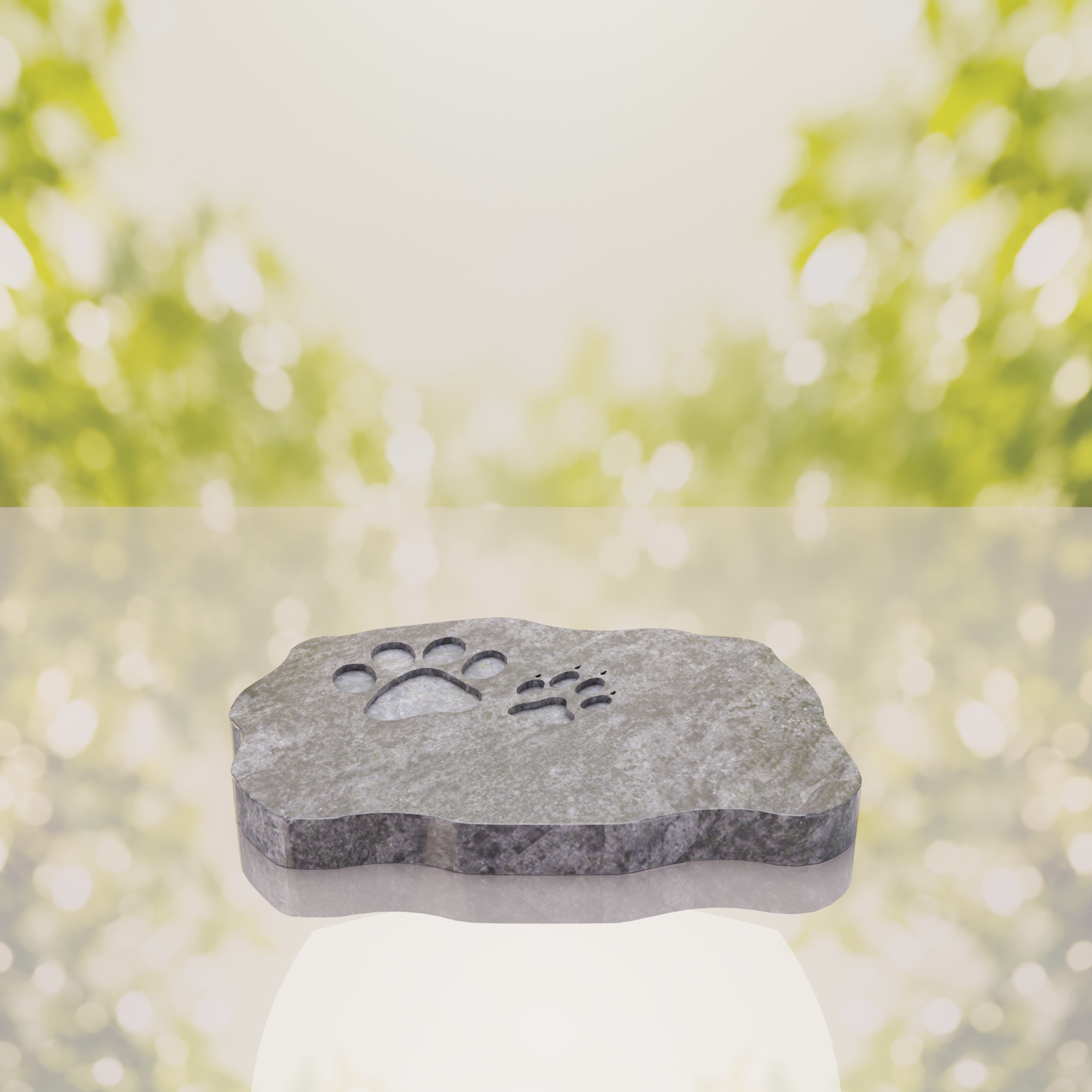Shape Flat Pet Headstone with Paw Prints thumbnail 7