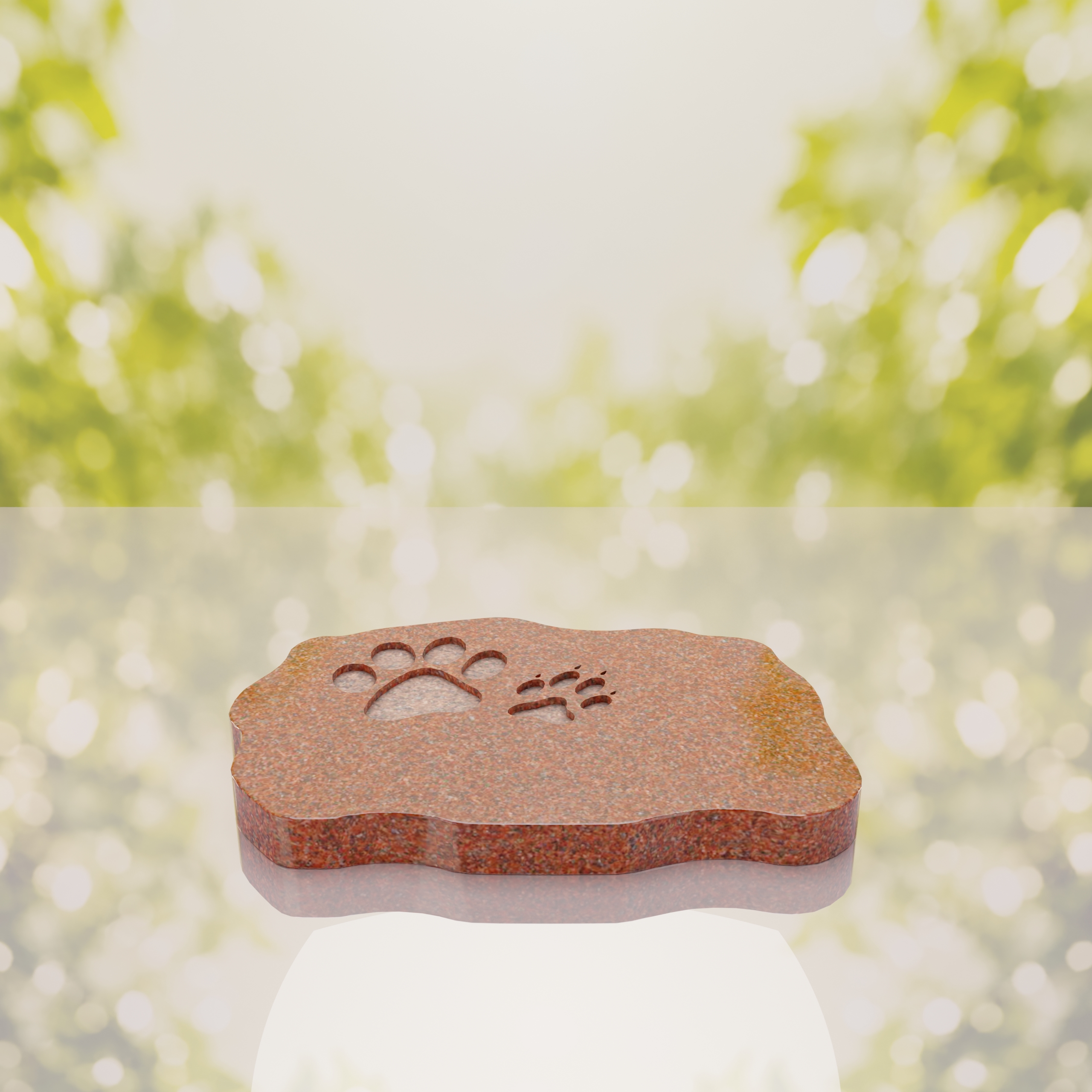 Shape Flat Pet Headstone with Paw Prints thumbnail 5