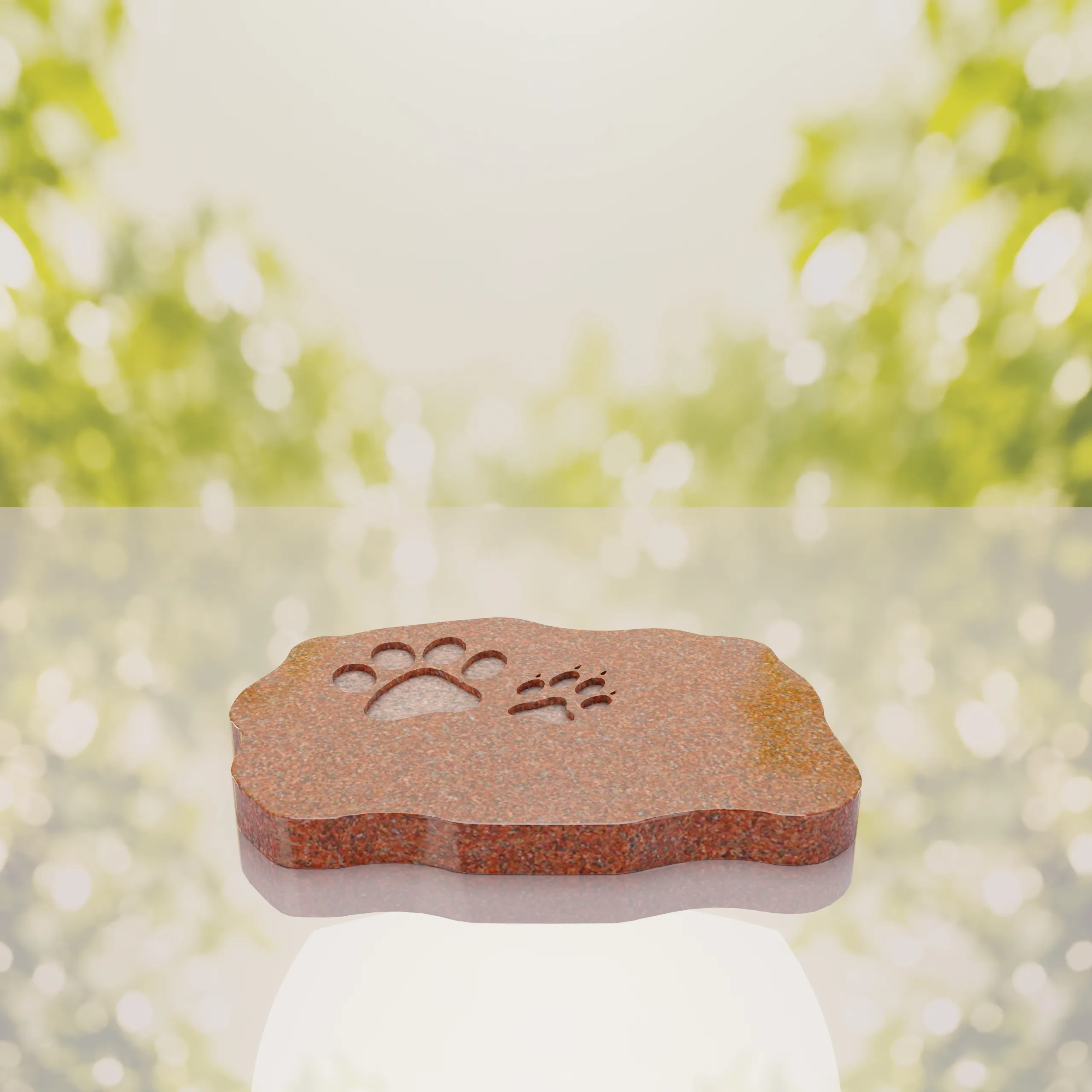 Shape Flat Pet Headstone with Paw Prints thumbnail 5