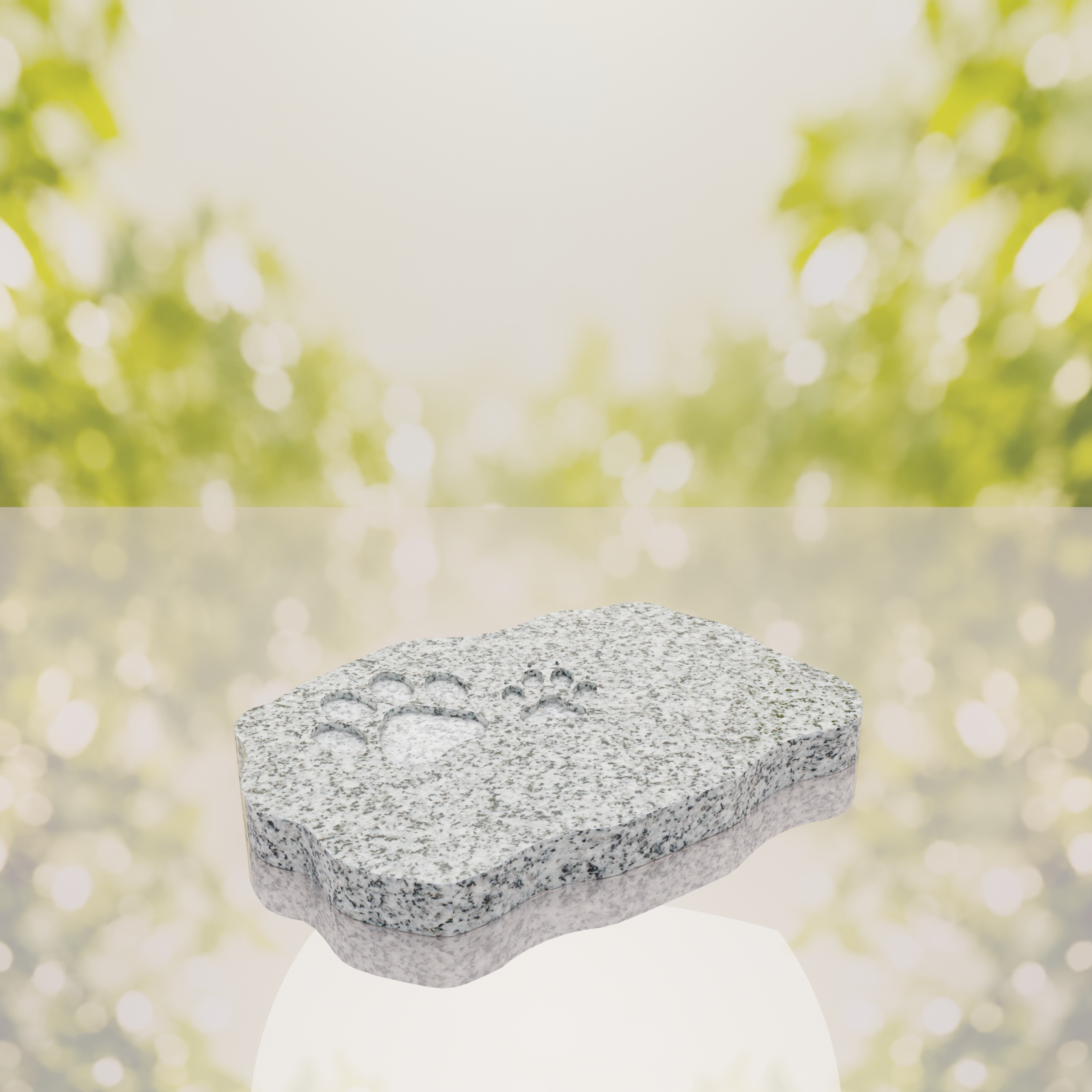 Shape Flat Pet Headstone with Paw Prints thumbnail 10