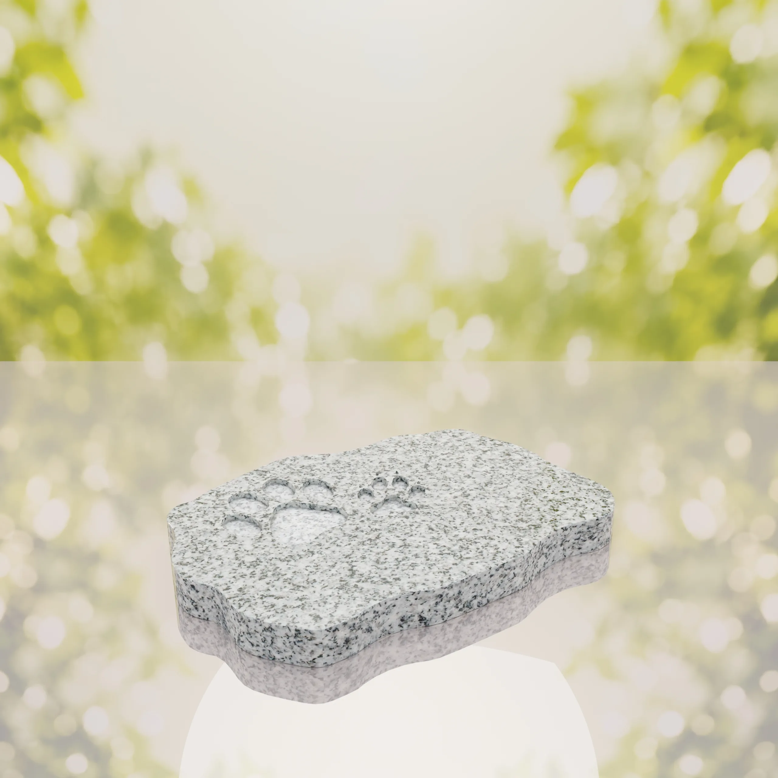 Shape Flat Pet Headstone with Paw Prints thumbnail 10