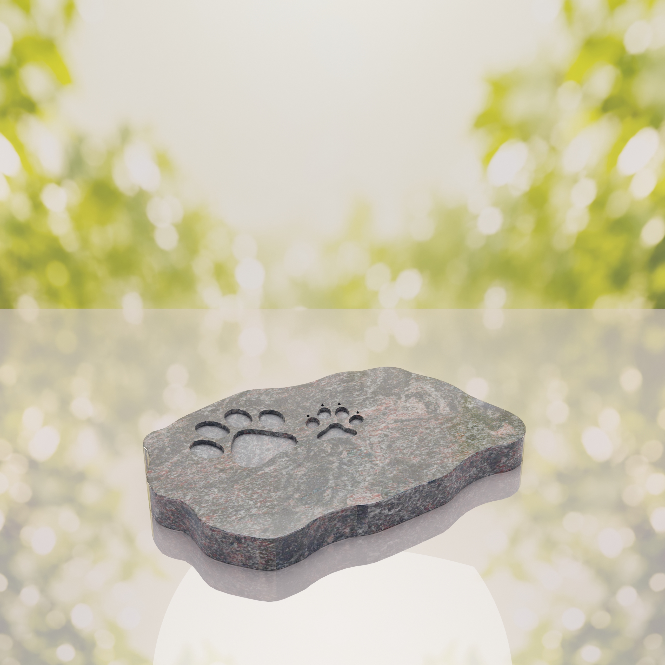 Shape Flat Pet Headstone with Paw Prints thumbnail 13