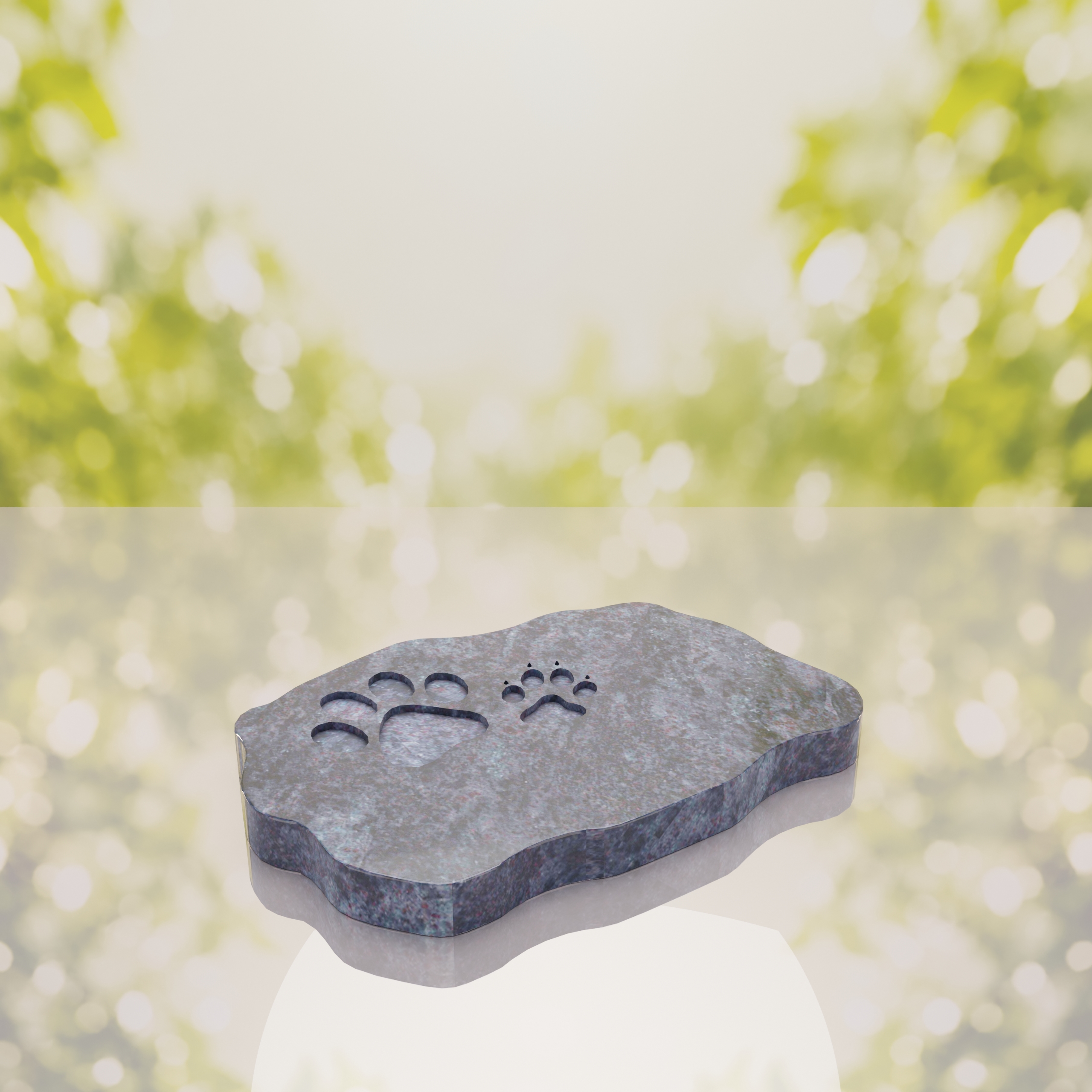 Shape Flat Pet Headstone with Paw Prints thumbnail 8