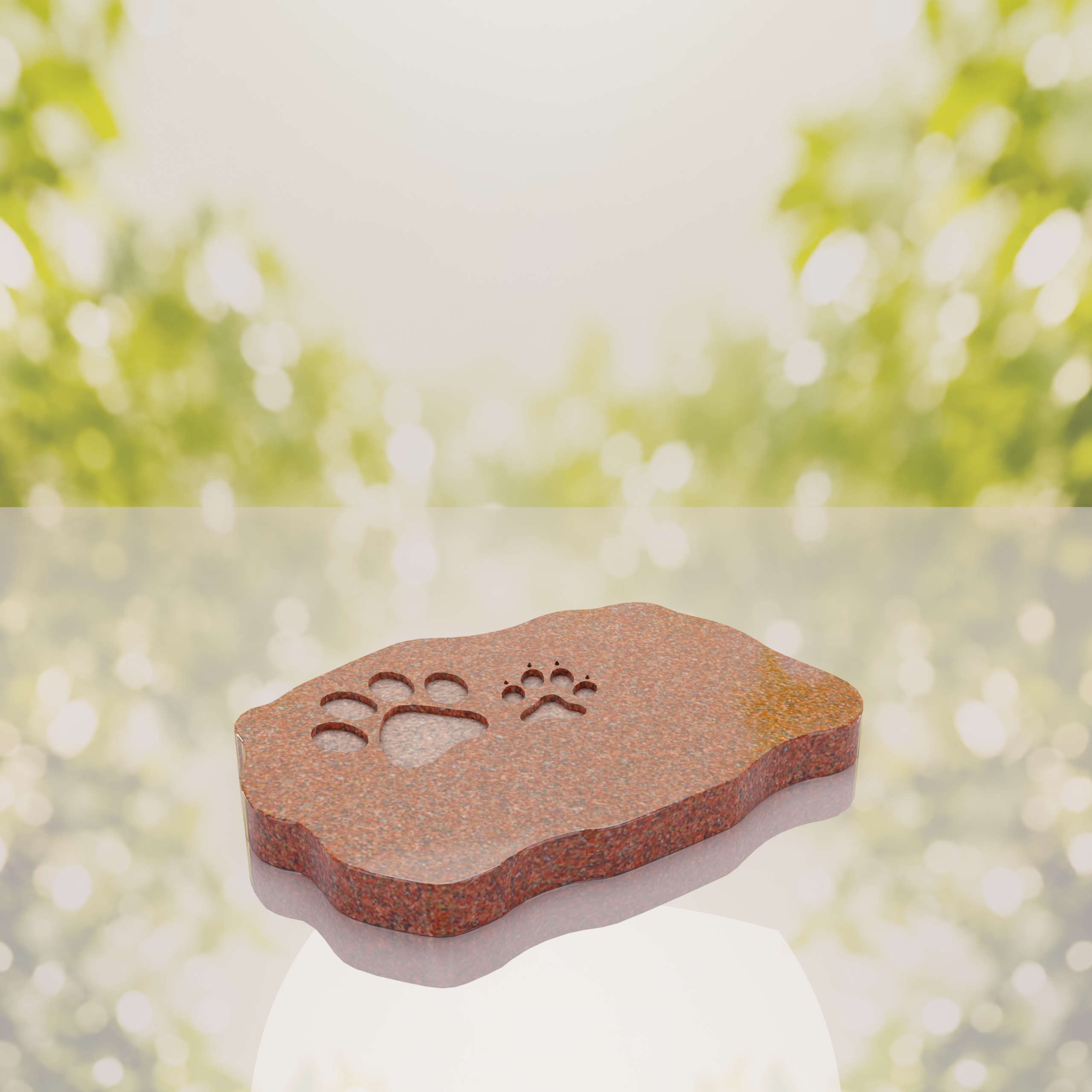 Shape Flat Pet Headstone with Paw Prints thumbnail 4
